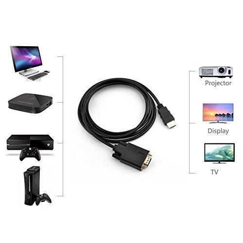 ZasLuke HDMI to VGA Gold Plated Active Video Adapter Cable 1080P HDMI Digital to VGA Analog Converter Cable (6 Feet/ 1.8 Meters)