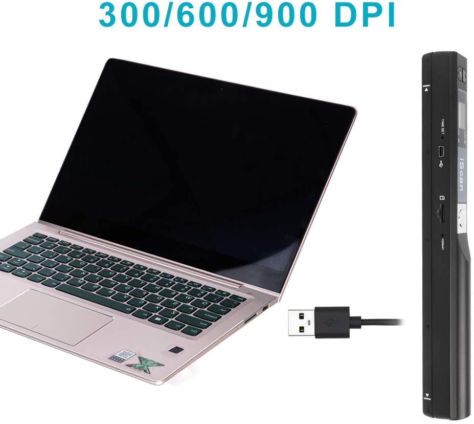 Portable Scanner iSCAN 900 DPI A4 Document Scanner Handheld for Business, Photo, Picture, Receipts, Books, JPG/PDF Format Selection, Micro SD Card Hand Scanner-B