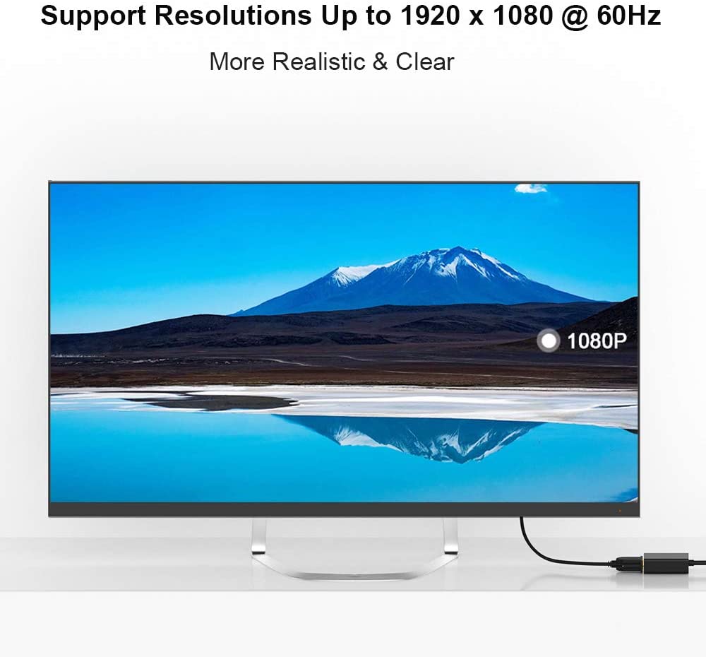 HDMI to VGA,QGeeM Gold-Plated HDMI to VGA Adapter (Male to Female) Compatible with Computer,Desktop,Laptop,PC,Monitor,Projector,HDTV, Chromebook,Raspberry Pi,Roku,Xbox and More(Black)