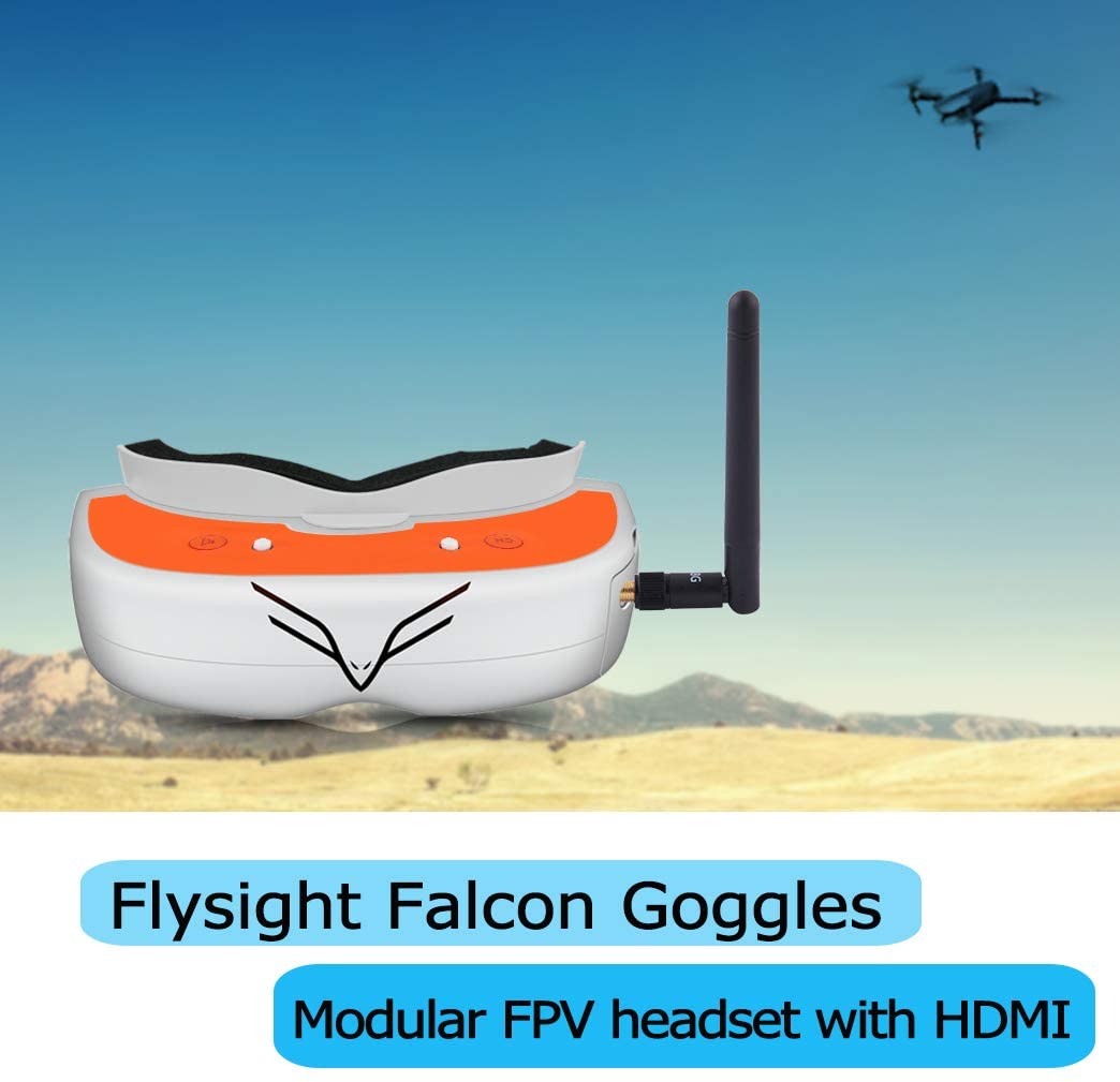 Flysight FPV Goggles with DVR for Drones Falcon FG02 Wireless 5.8G RC Video Goggles with HDMI in Custom Detachable Diversity Module