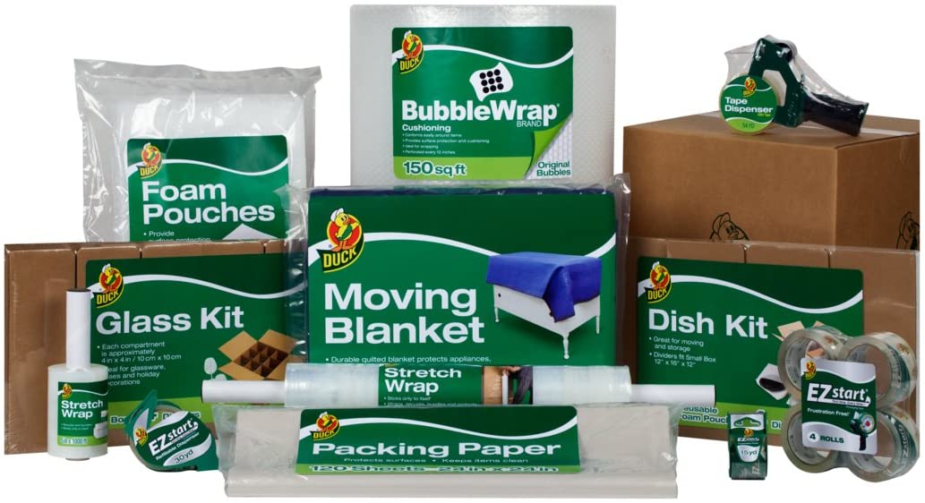 Duck Brand Stretch Wrap With Handle, 5 Inch x 1000 Feet, Clear, Single Roll