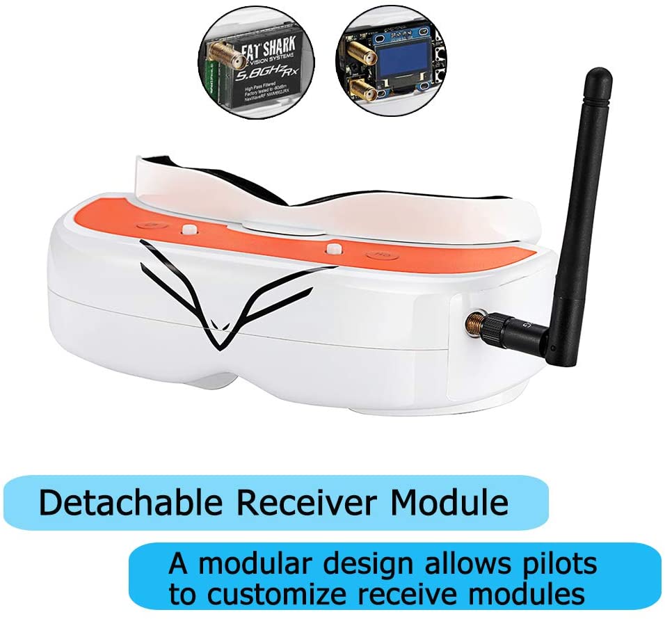 Flysight FPV Goggles with DVR for Drones Falcon FG02 Wireless 5.8G RC Video Goggles with HDMI in Custom Detachable Diversity Module