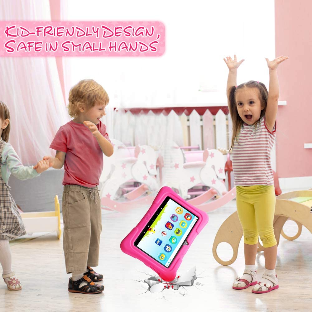 Dragon Touch Y88X Pro 7 inch Kids Tablets, 2GB RAM 16GB ROM, Android 9.0 Tablet, Kidoz Pre Installed with Disney Contents (More Than $80 Value), Pink