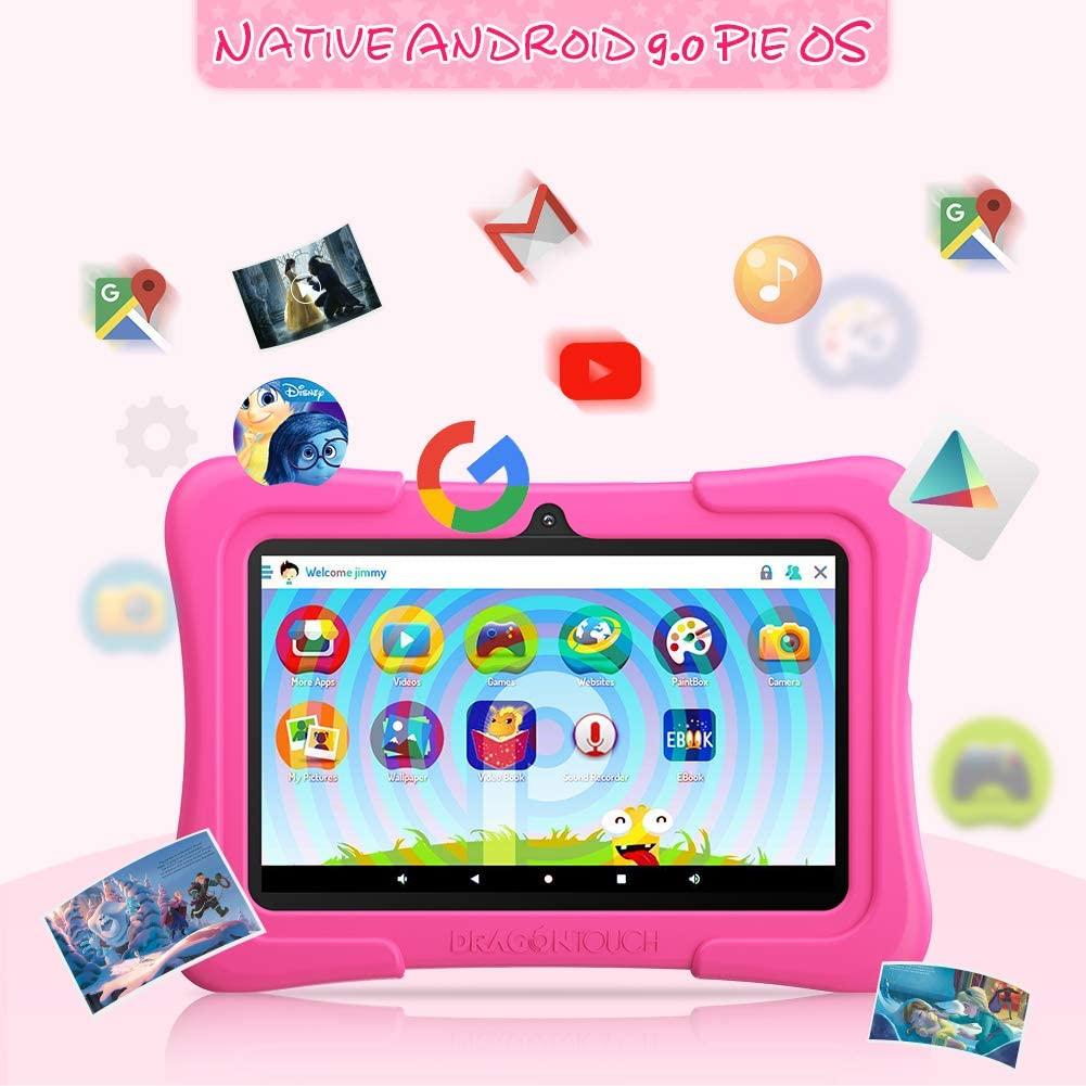 Dragon Touch Y88X Pro 7 inch Kids Tablets, 2GB RAM 16GB ROM, Android 9.0 Tablet, Kidoz Pre Installed with Disney Contents (More Than $80 Value), Pink