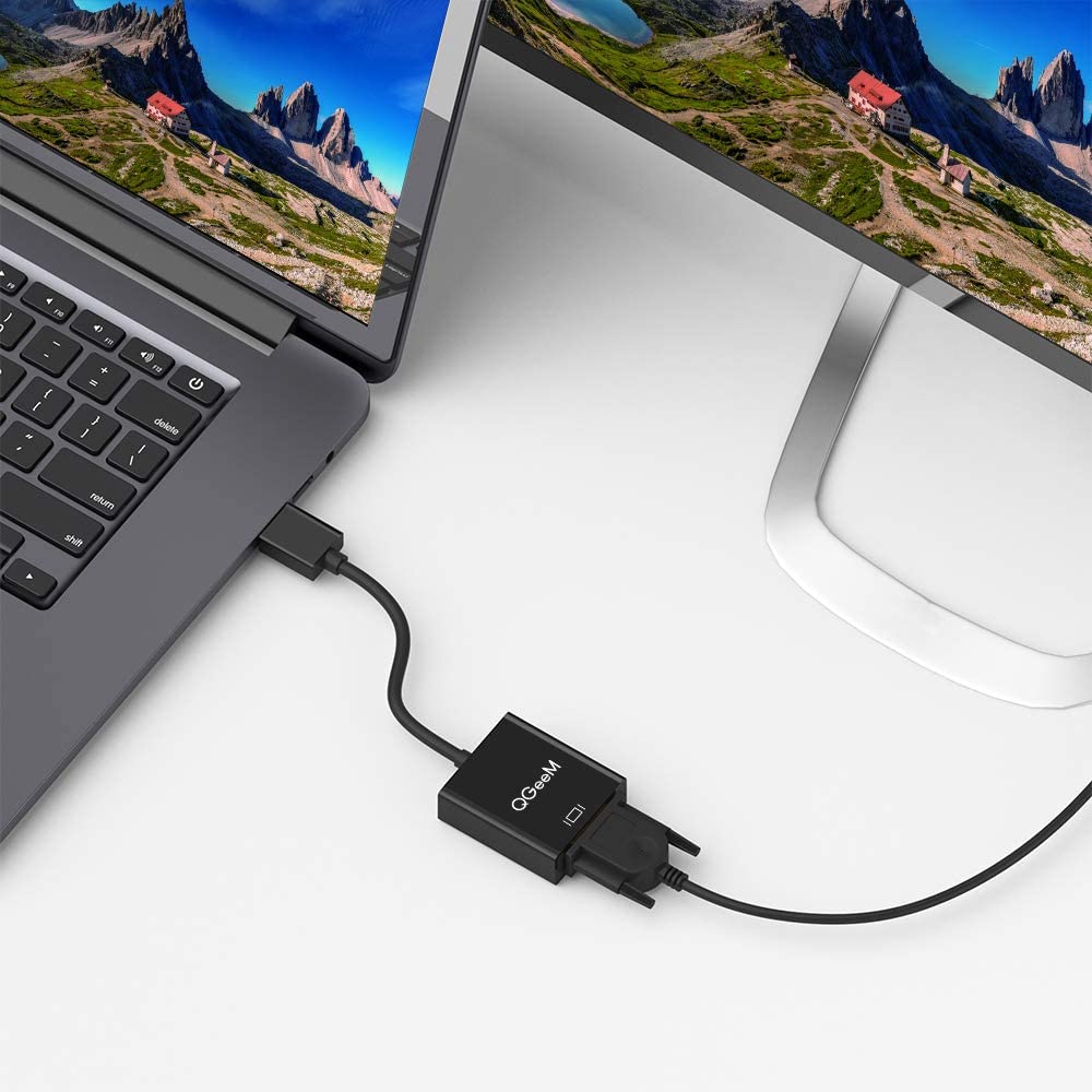 HDMI to VGA,QGeeM Gold-Plated HDMI to VGA Adapter (Male to Female) Compatible with Computer,Desktop,Laptop,PC,Monitor,Projector,HDTV, Chromebook,Raspberry Pi,Roku,Xbox and More(Black)