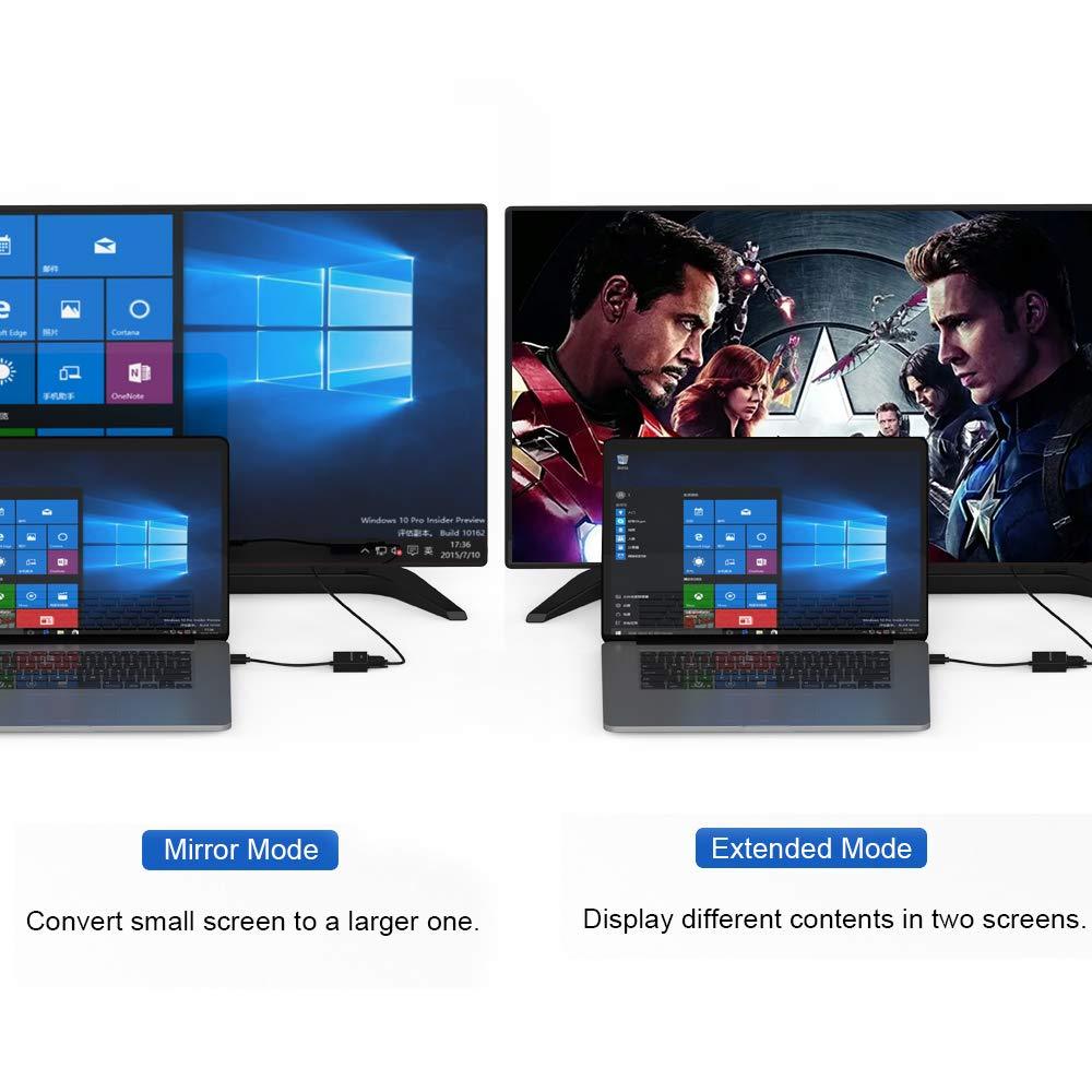 UOEOS HDMI to VGA, Gold-Plated HDMI to VGA Adapter Cable(Male to Female) with Computer, Desktop, PC, Monitor, Projector, HDTV, Chromebook, Raspberry Pi, Roku, Xbox and More(Black), VGA HDMI