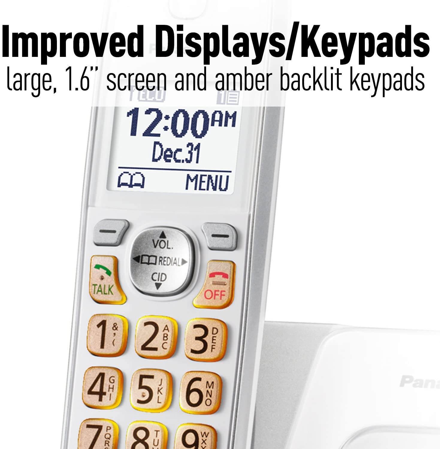 Panasonic DECT 6.0 Expandable Cordless Phone with Answering Machine and Smart Call Block - 2 Cordless Handsets - KX-TGD532W (White)