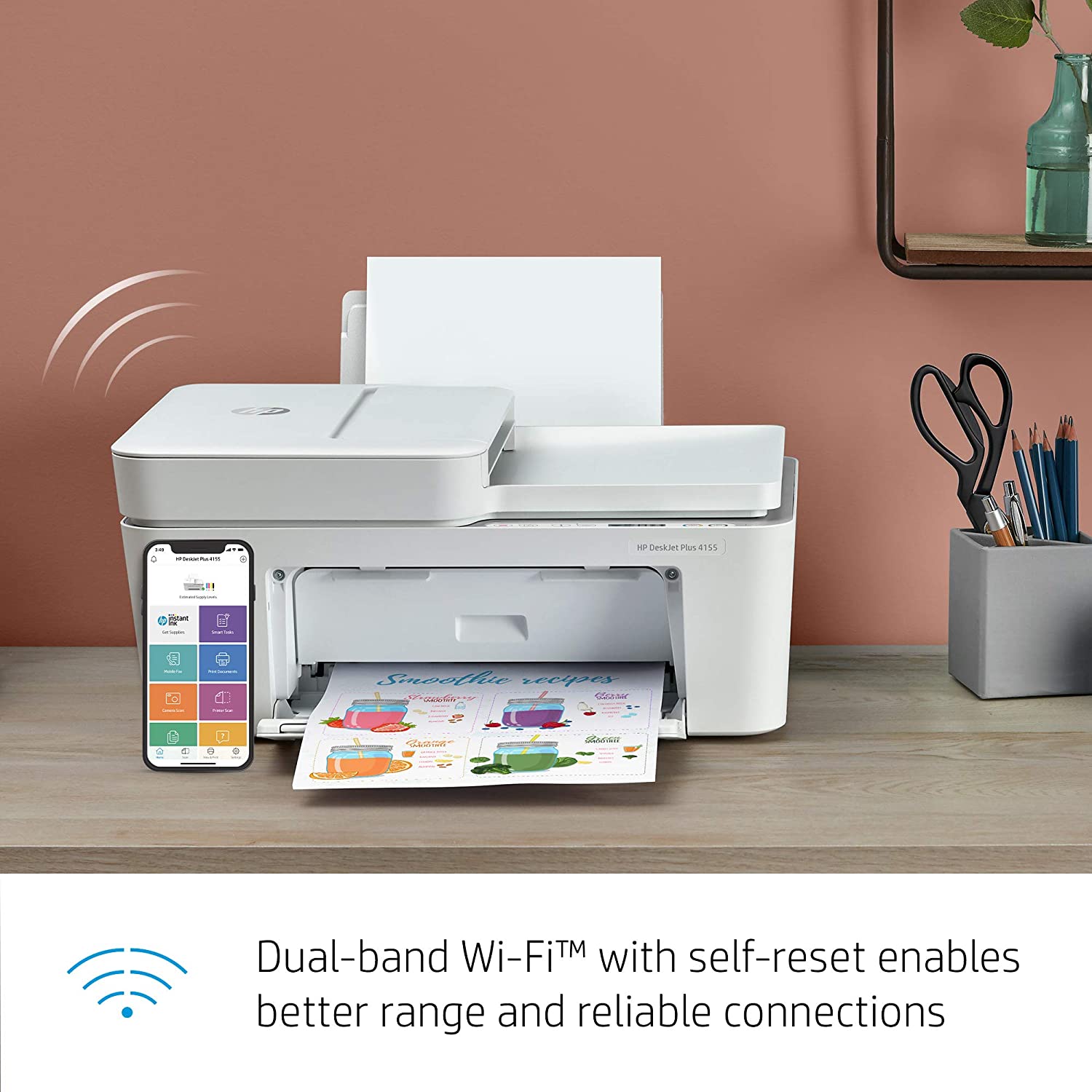 HP DeskJet Plus 4155 Wireless All-in-One Printer | Mobile Print, Scan & Copy | HP Instant Ink Ready | Auto Document Feeder (3XV13A) HP DeskJet Plus 4155 Wireless All-in-One Printer | Mobile Print, Scan & Copy | HP Instant Ink Ready | Auto Document Feeder (3XV13A)