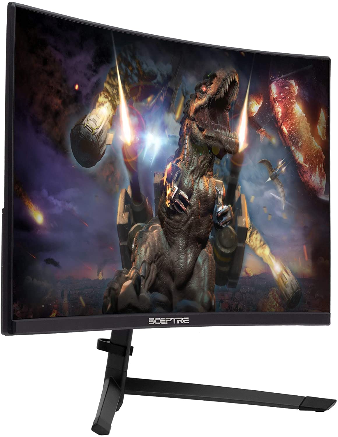 Sceptre 24-Inch Curved 144Hz Gaming LED Monitor Edge-Less AMD FreeSync DisplayPort HDMI, Machine Black (C248B-144RN)