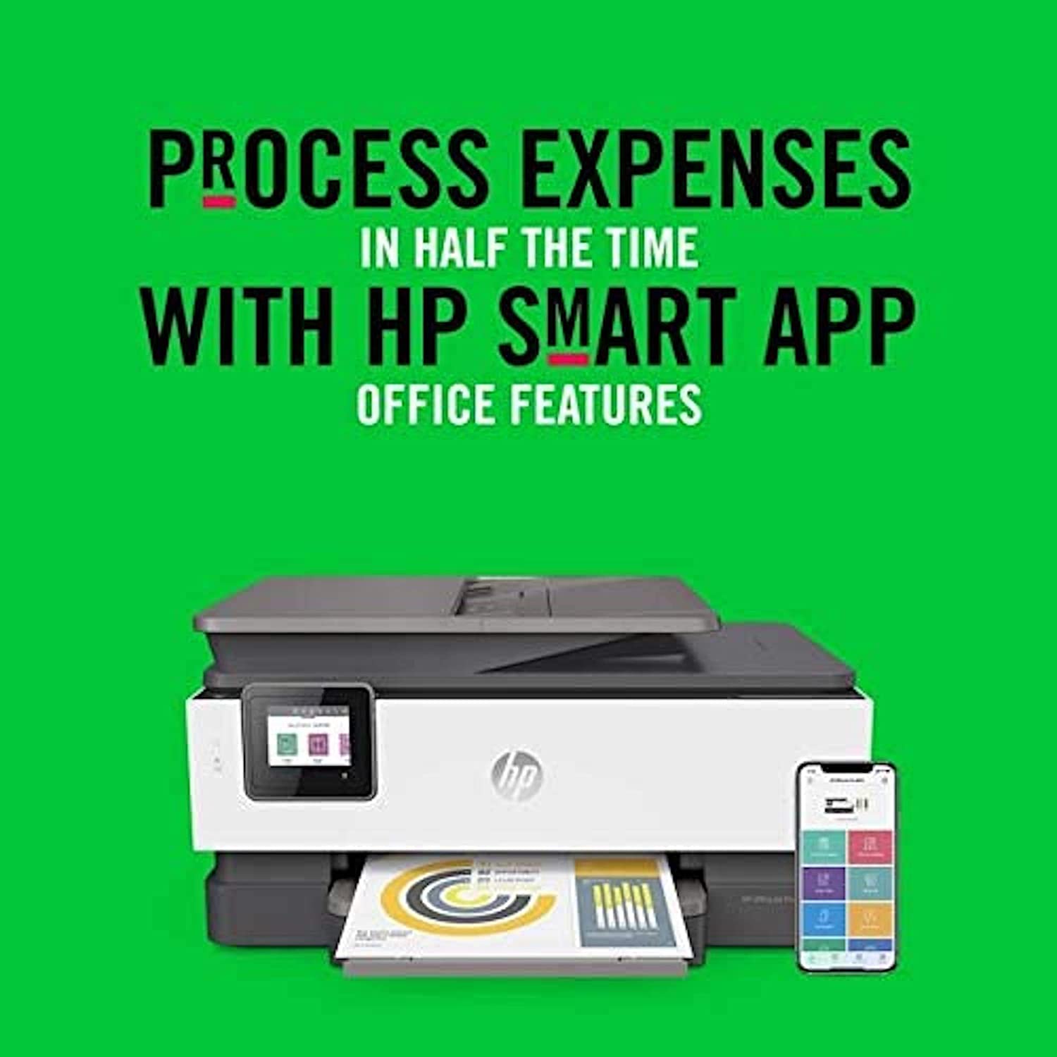 HP OfficeJet Pro 8035 All-in-One Wireless Printer - Includes 8 Months of Ink Delivered to Your Door, Smart Home Office Productivity - Basalt (5LJ23A)