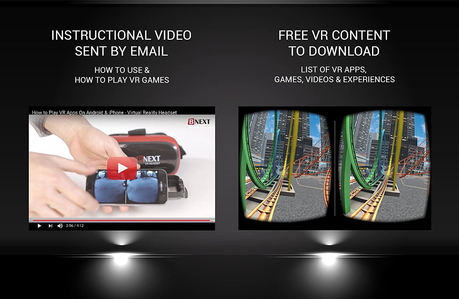 VR Headset Compatible with iPhone & Android Phone - Universal Virtual Reality Goggles - Play Your Best Mobile Games 360 Movies with Soft & Comfortable New 3D VR Glasses | Blue | w/Eye Protection