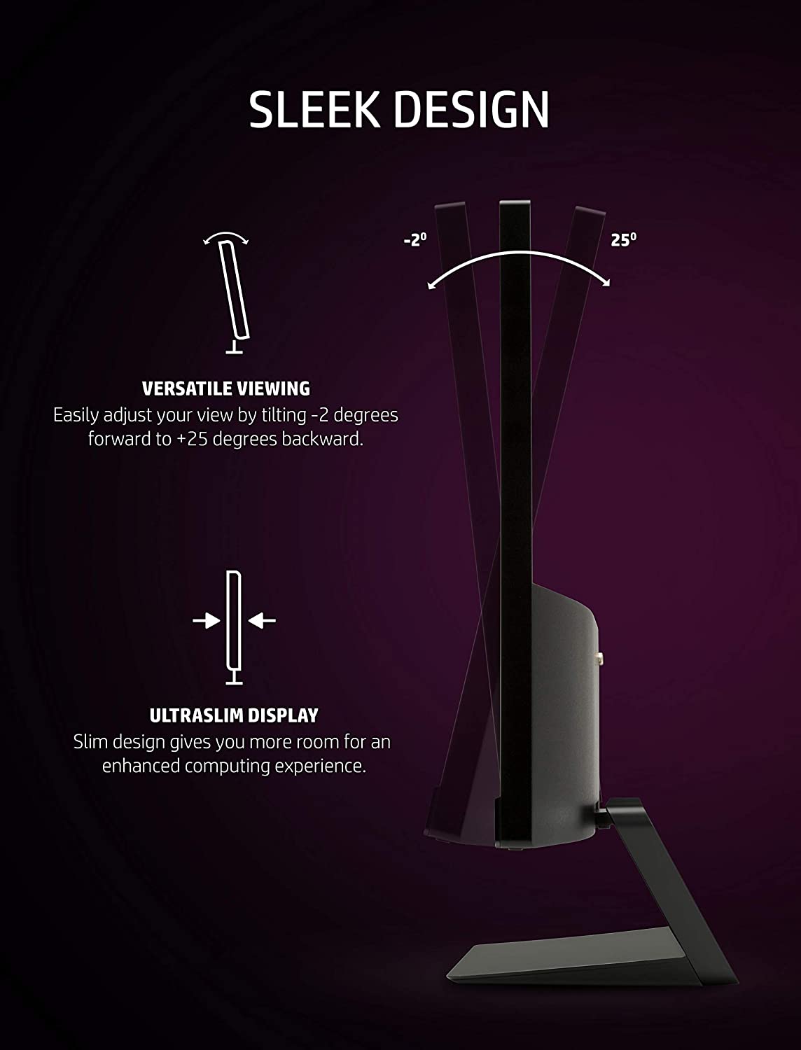 HP Pavilion 22cwa 21.5-Inch Full HD 1080p IPS LED Monitor, Tilt, VGA and HDMI (T4Q59AA) - Black