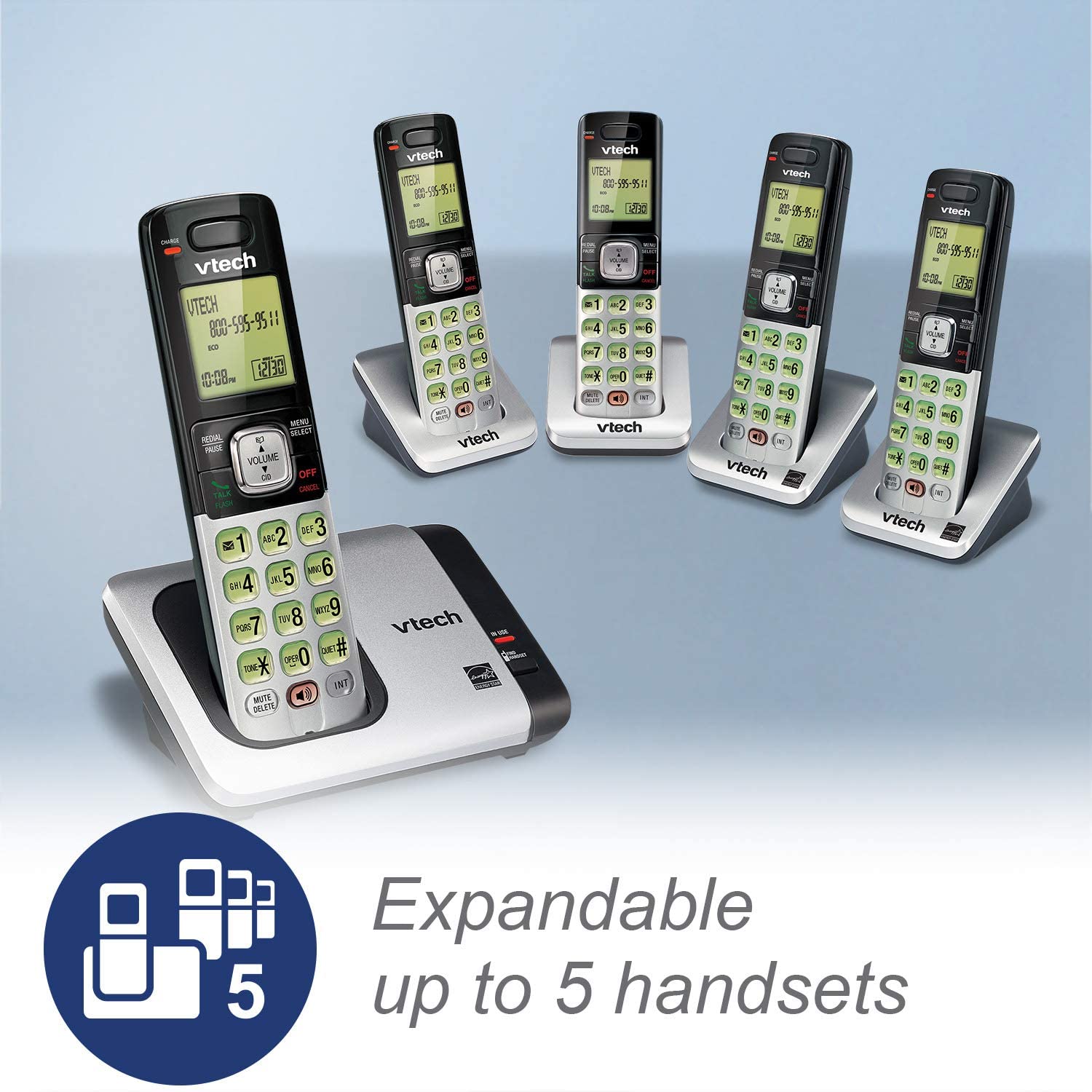 VTech CS6719-2 2-Handset Expandable Cordless Phone with Caller ID/Call Waiting, Handset Intercom & Backlit Display/Keypad