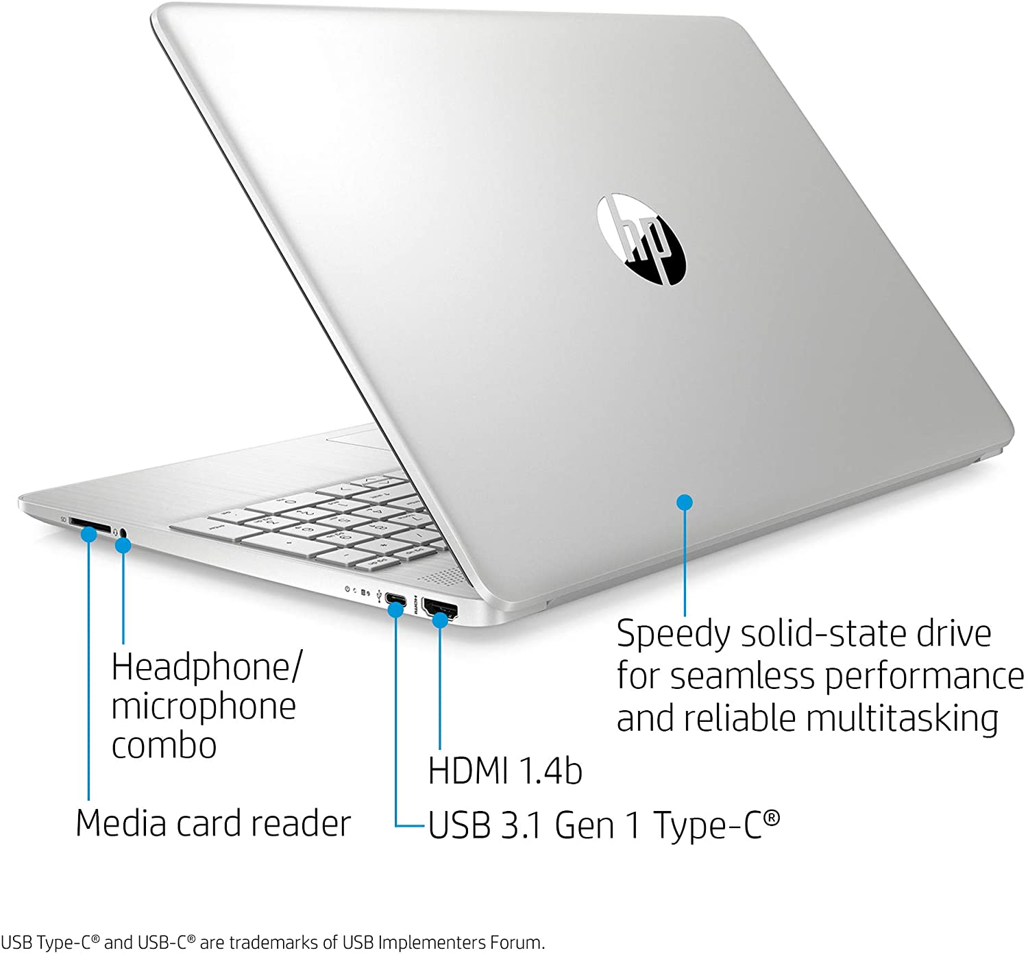 HP 15-Inch FHD Laptop, 10th Gen Intel Core i5-1035G1, 8 GB RAM, 256 GB Solid-State Drive, Windows 10 Home (15-dy1036nr, Natural Silver)