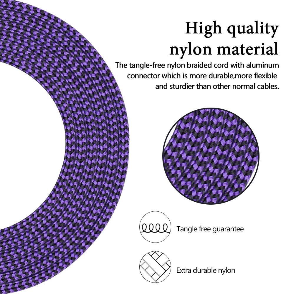 Micro USB Cable, Ailkin 5-Pack 6.6ft High Speed Nylon Braided Android Charging Cables for Samsung Galaxy J8/J7/S7/S6/Edge/Note5, Sony, Motorola, HTC, LG Android Tablets and More USB to Micro USB Cords