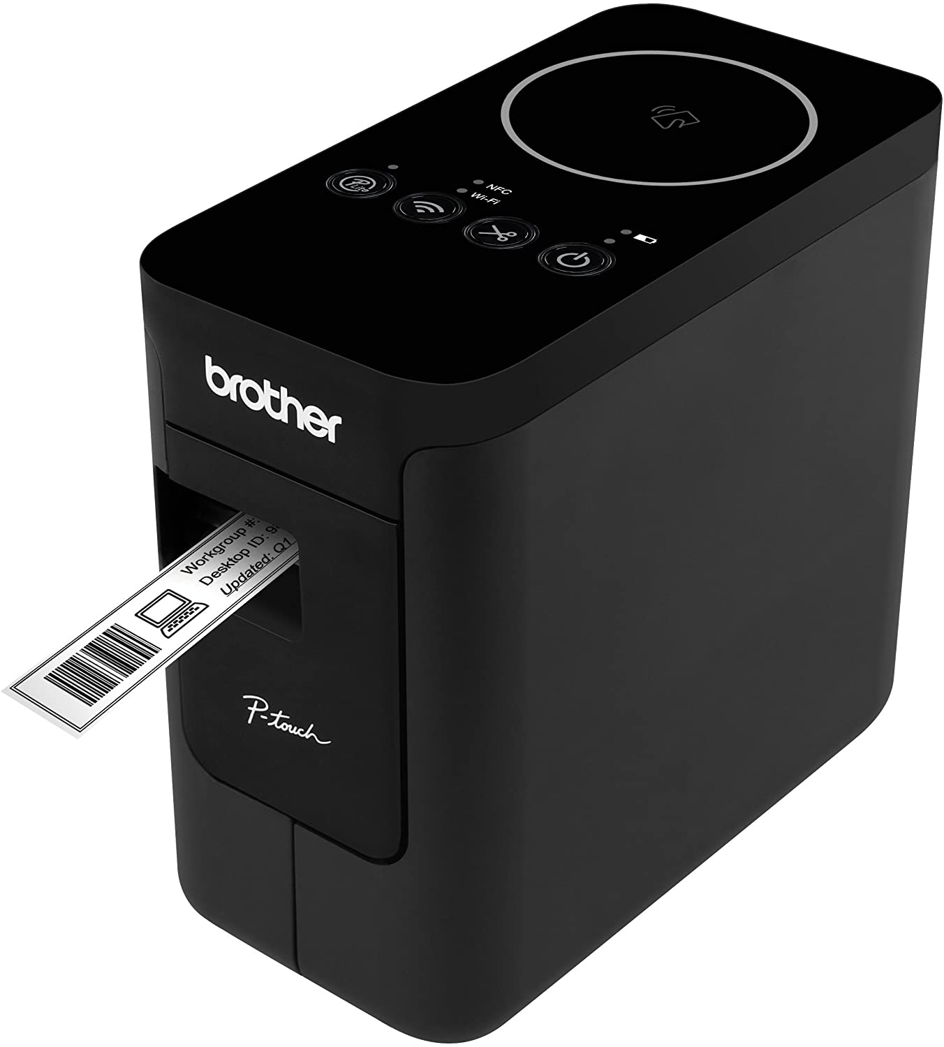 Brother P-touch, PTP750W, Wireless Label Maker, NFC Connectivity, USB Interface, Mobile Device Printing, Black