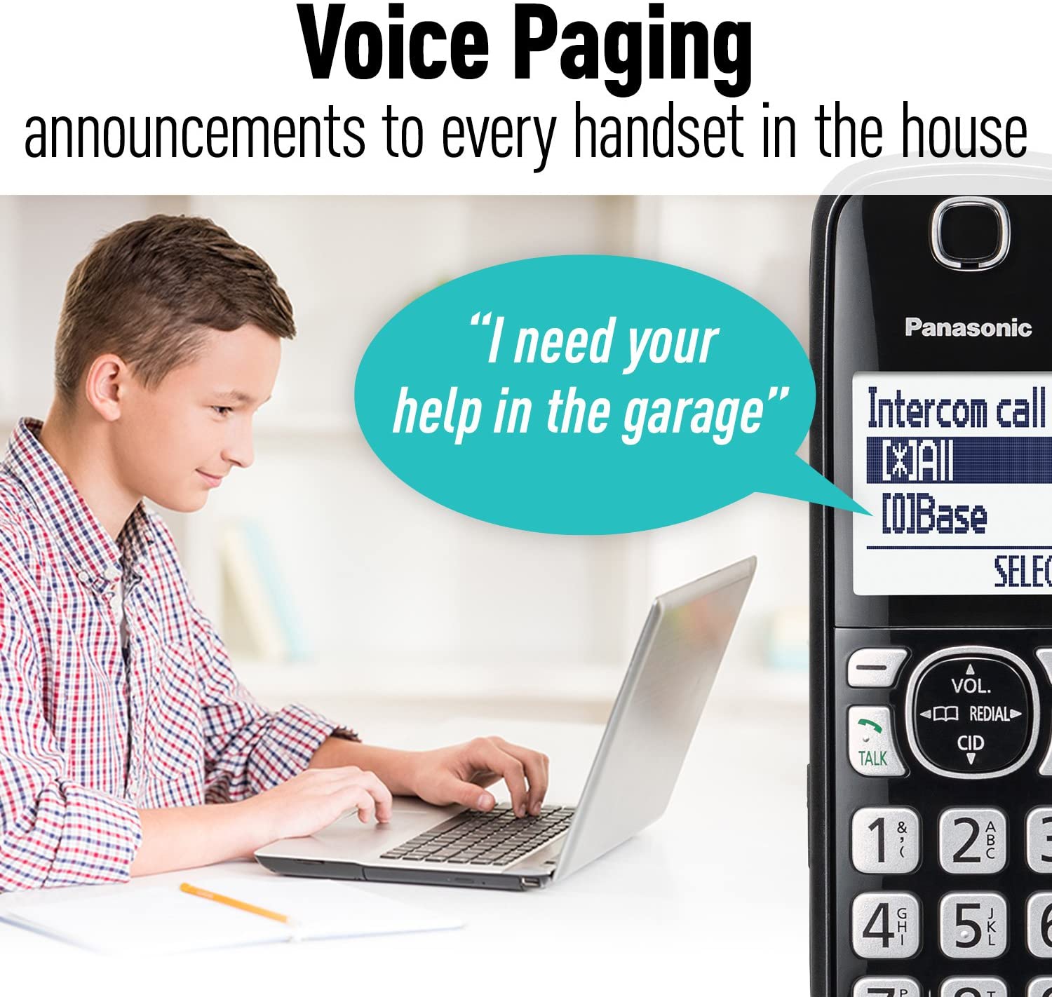 Panasonic Link2Cell Bluetooth Cordless Phone System with Voice Assistant, Call Blocking and Answering Machine. DECT 6.0 Expandable Cordless System - 5 Handsets - KX-TGF575S (Silver)