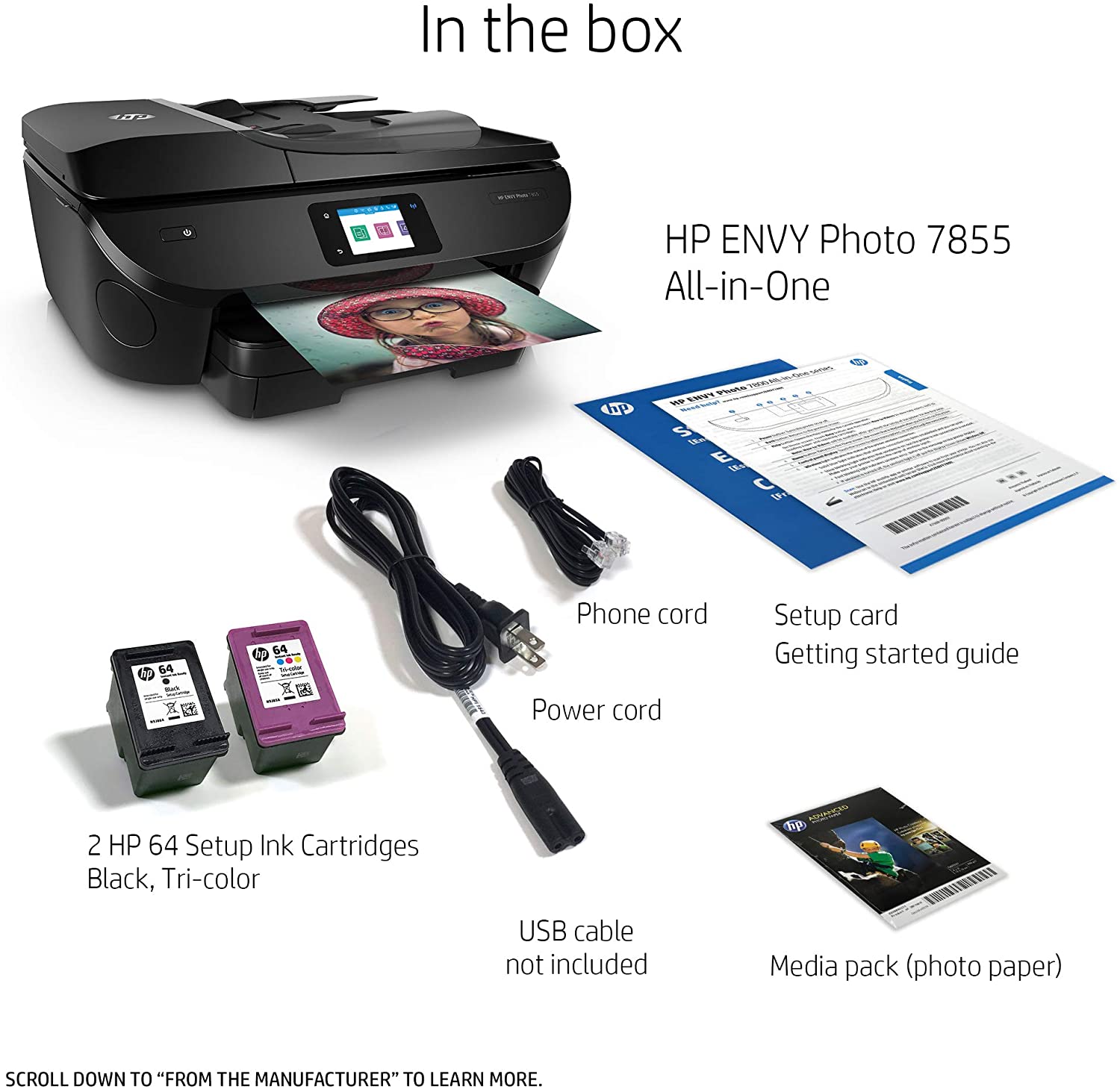 HP ENVY Photo 7855 All in One Photo Printer with Wireless Printing, HP Instant Ink or Amazon Dash replenishment ready (K7R96A) HP ENVY Photo 7855 All in One Photo Printer with Wireless Printing, HP Instant Ink or Amazon Dash replenishment ready (K7R96A)