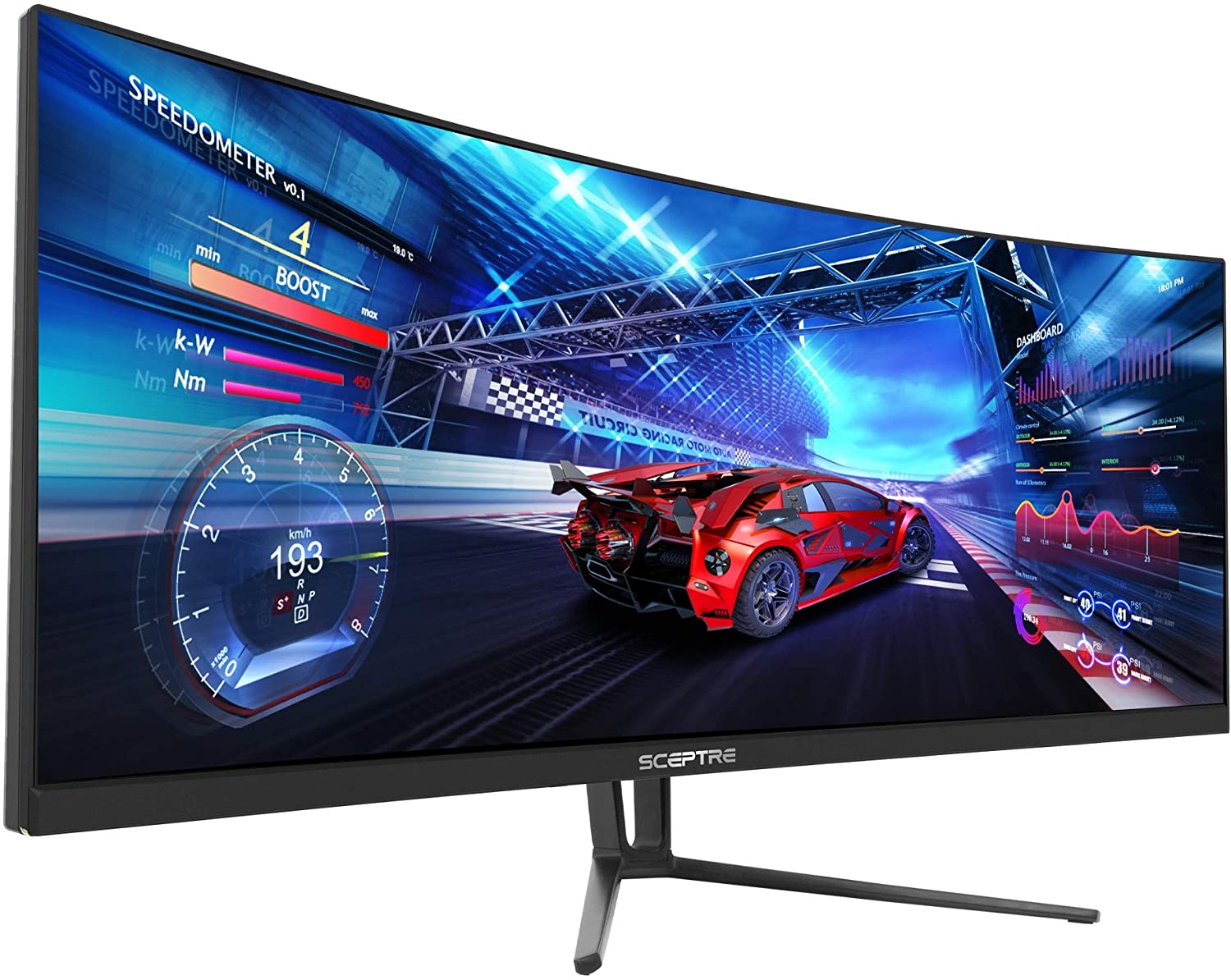 Sceptre 35 Inch Curved UltraWide 21: 9 LED Creative Monitor QHD 3440x1440 Frameless AMD Freesync HDMI DisplayPort Up to 100Hz, Machine Black 2020 (C355W-3440UN)