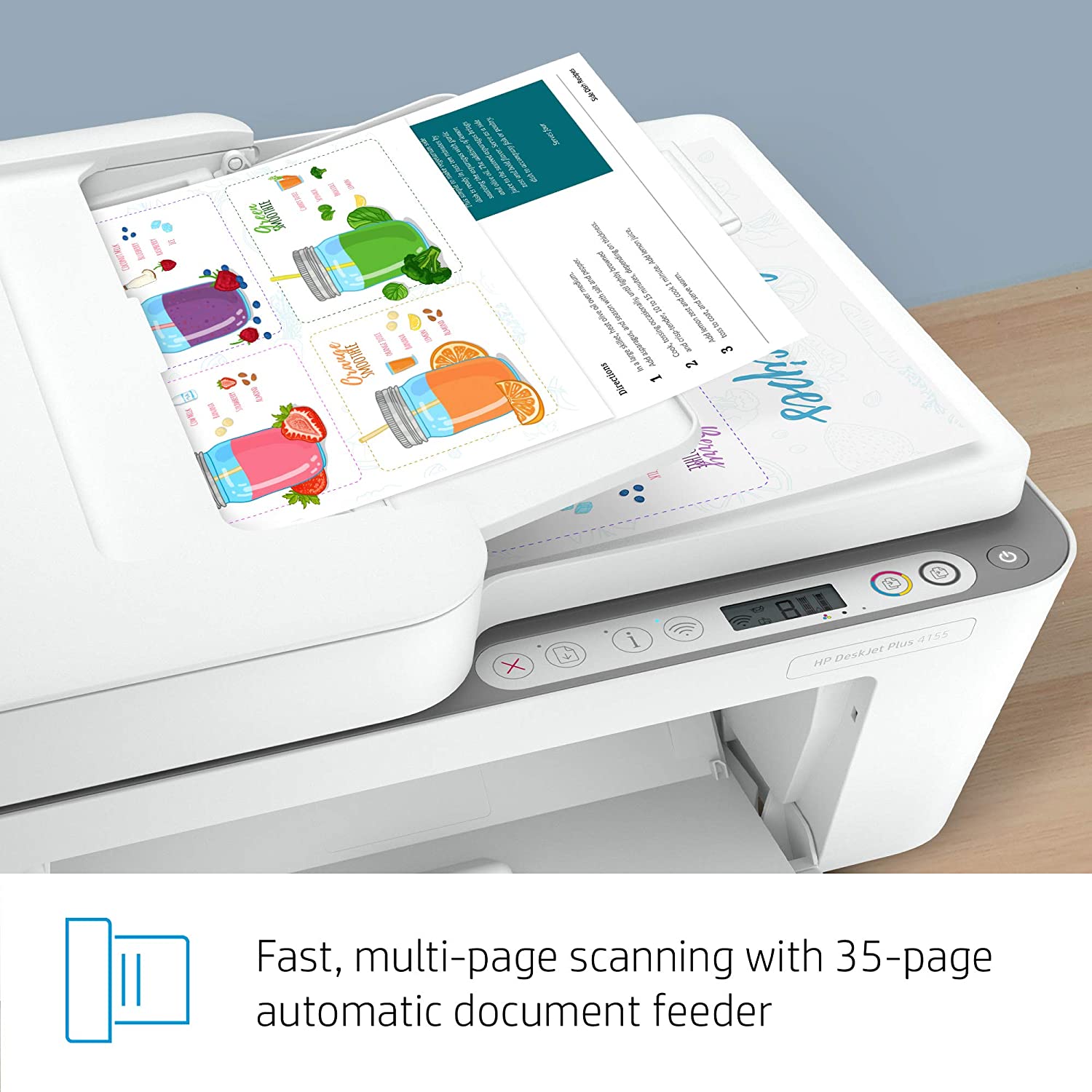 HP DeskJet Plus 4155 Wireless All-in-One Printer | Mobile Print, Scan & Copy | HP Instant Ink Ready | Auto Document Feeder (3XV13A)