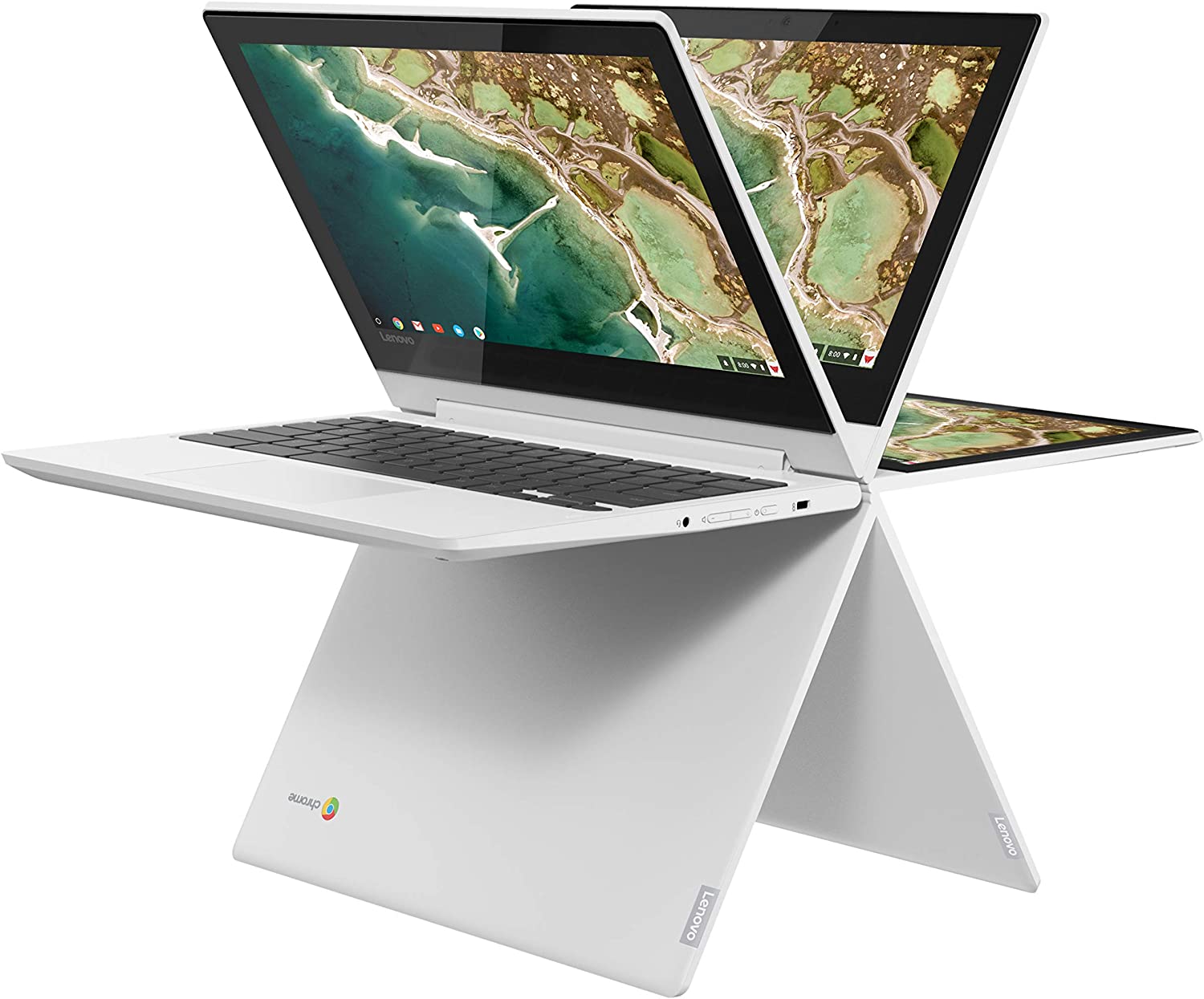 Lenovo Chromebook C330 2-in-1 Convertible Laptop, 11.6-Inch HD (1366 x 768) IPS Display, MediaTek MT8173C Processor, 4GB LPDDR3, 64 GB eMMC, Chrome OS, 81HY0000US, Blizzard White