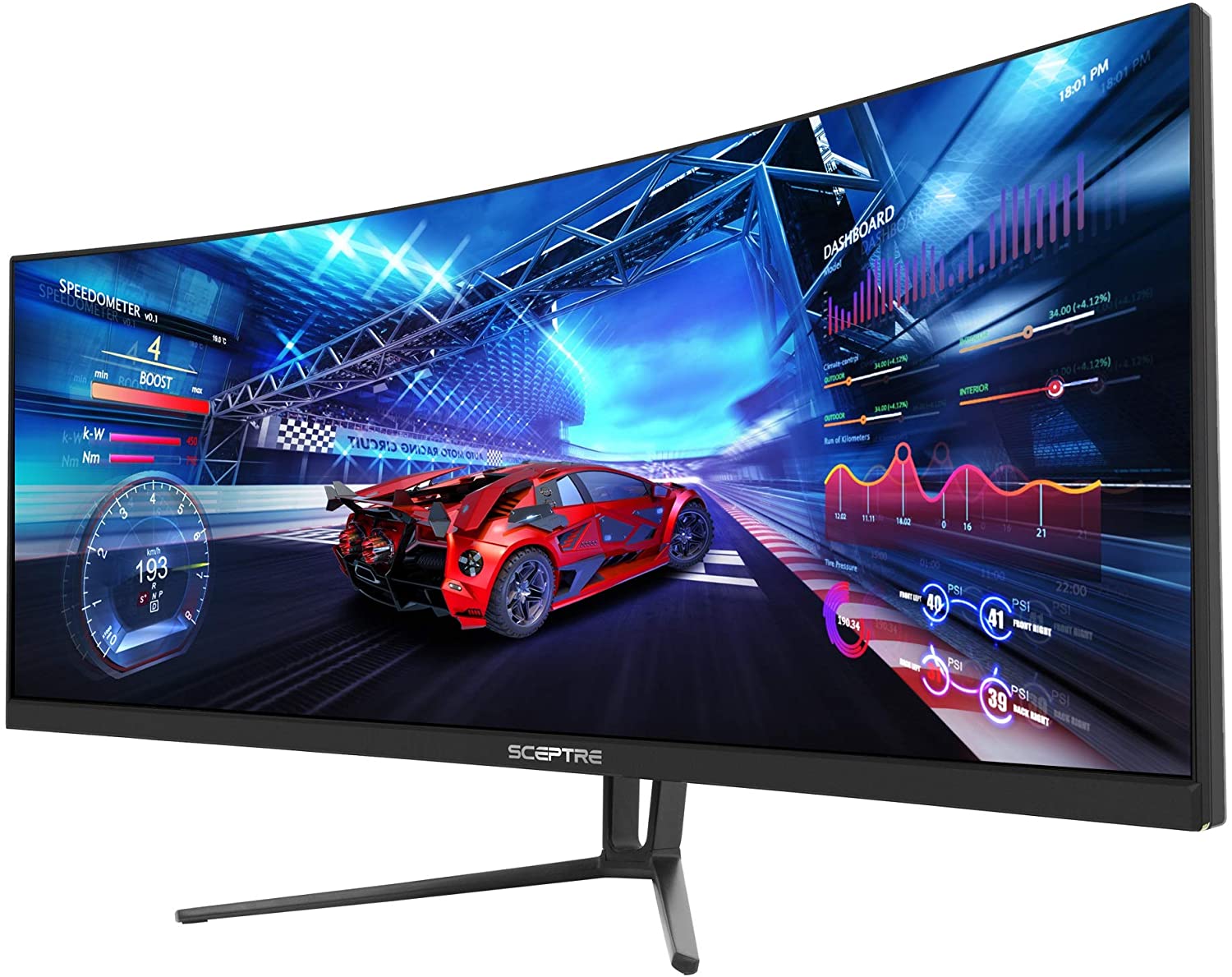 Sceptre 35 Inch Curved UltraWide 21: 9 LED Creative Monitor QHD 3440x1440 Frameless AMD Freesync HDMI DisplayPort Up to 100Hz, Machine Black 2020 (C355W-3440UN)