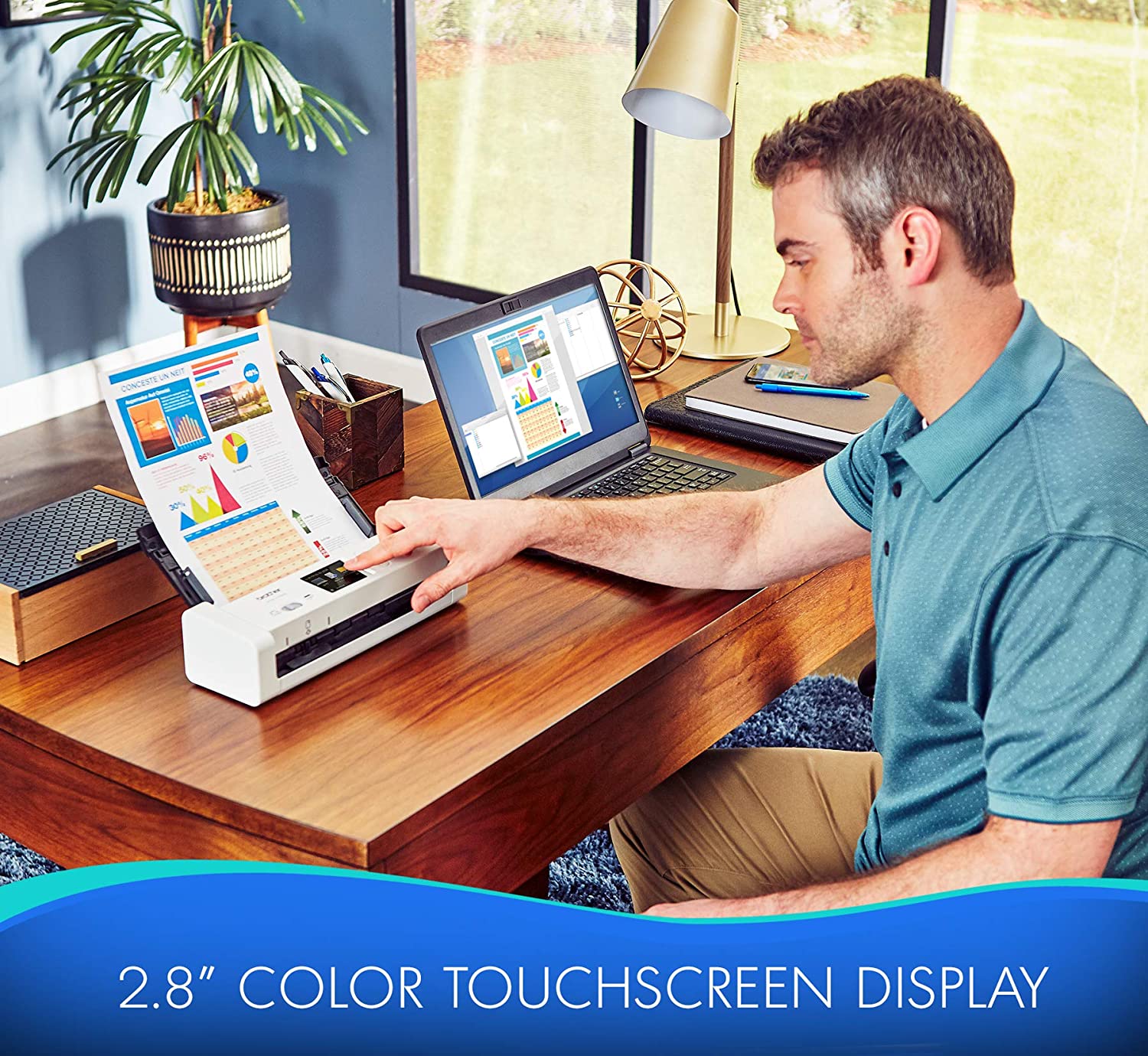 Brother Wireless Document Scanner, ADS-1700W, Fast Scan Speeds, Easy-to-Use, Ideal for Home, Home Office or On-the-Go Professionals (ADS1700W), white