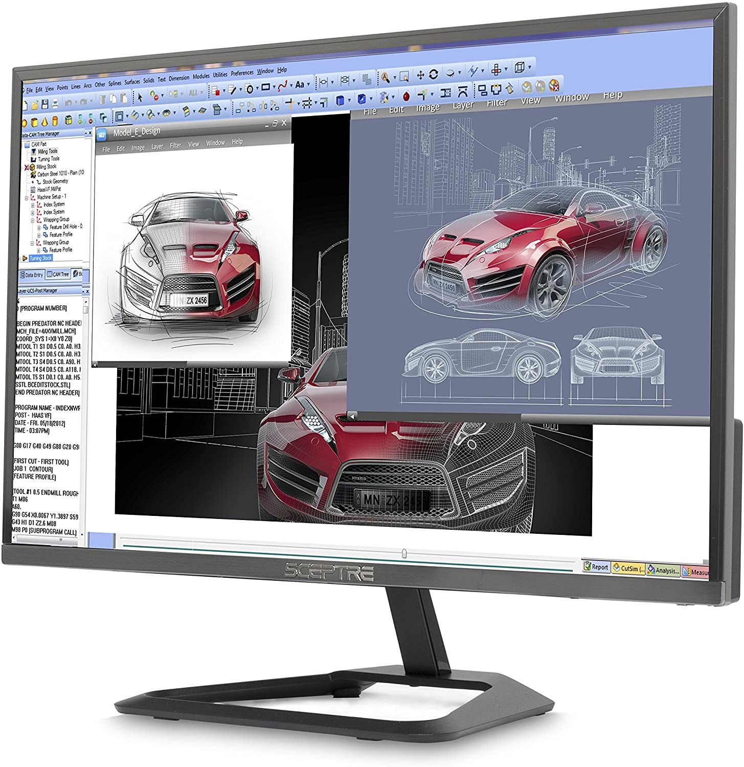 Sceptre 24 Inch Ultra Thin Ultra Slim 1080P 75Hz LED Monitor HDMI VGA, Metal Black (E248W-1920R)
