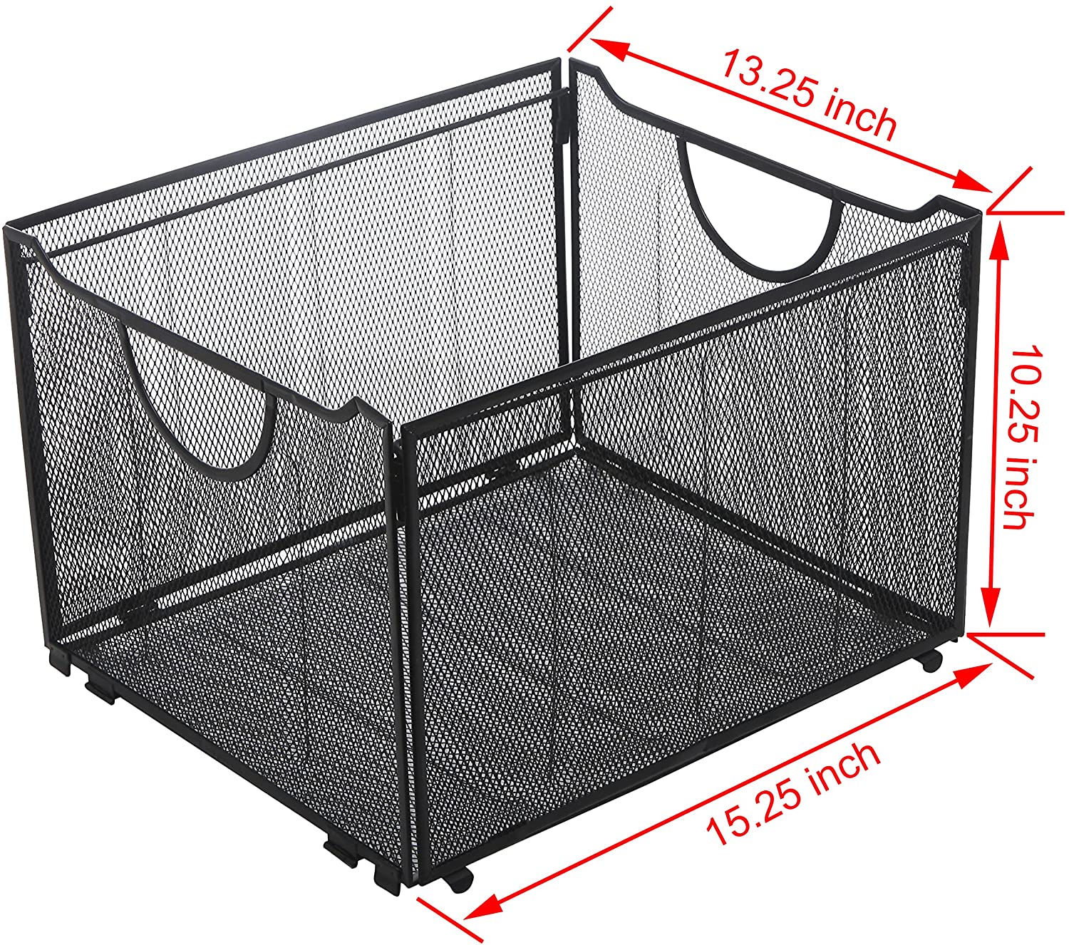 Modern Black Metal Mesh File Box/Foldable Storage Crate/Home Office Folder Holder Organizer Rack