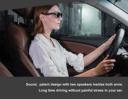 KENTKING Bluetooth Wireless Audio Sunglasses Open Ear Headset Listen Music & Hand-Free Calling with UV400 Polarized Lenses Unisex Compatible for All Smart Phones (Black Frame/Gold)