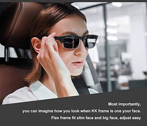 KENTKING Bluetooth Wireless Audio Sunglasses Open Ear Headset Listen Music & Hand-Free Calling with UV400 Polarized Lenses Unisex Compatible for All Smart Phones (Black Frame/Gold)