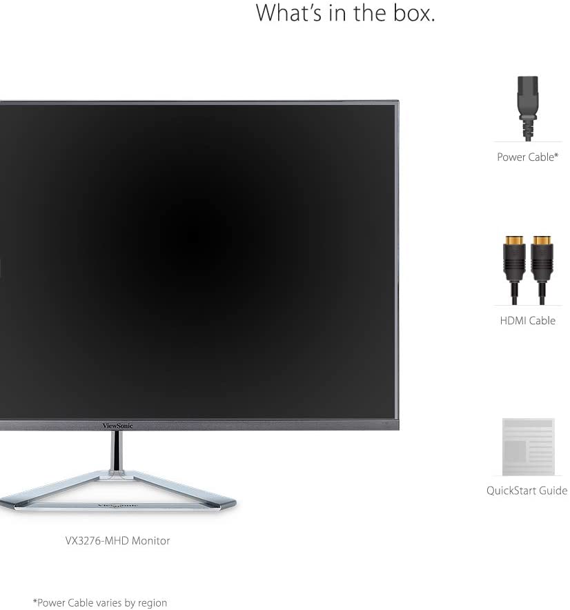 ViewSonic VX3276-MHD 32 Inch 1080p Frameless Widescreen IPS Monitor with Screen Split Capability HDMI and DisplayPort