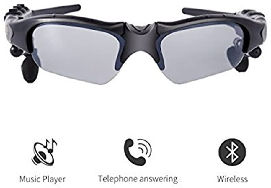 Leaden Wireless Bluetooth MP3 Sunglasses Polarized Lenses Music Sunglasses V4.1 Stereo Handfree Headphone for iPhone Samsung Most Smartphone or PC (Black)