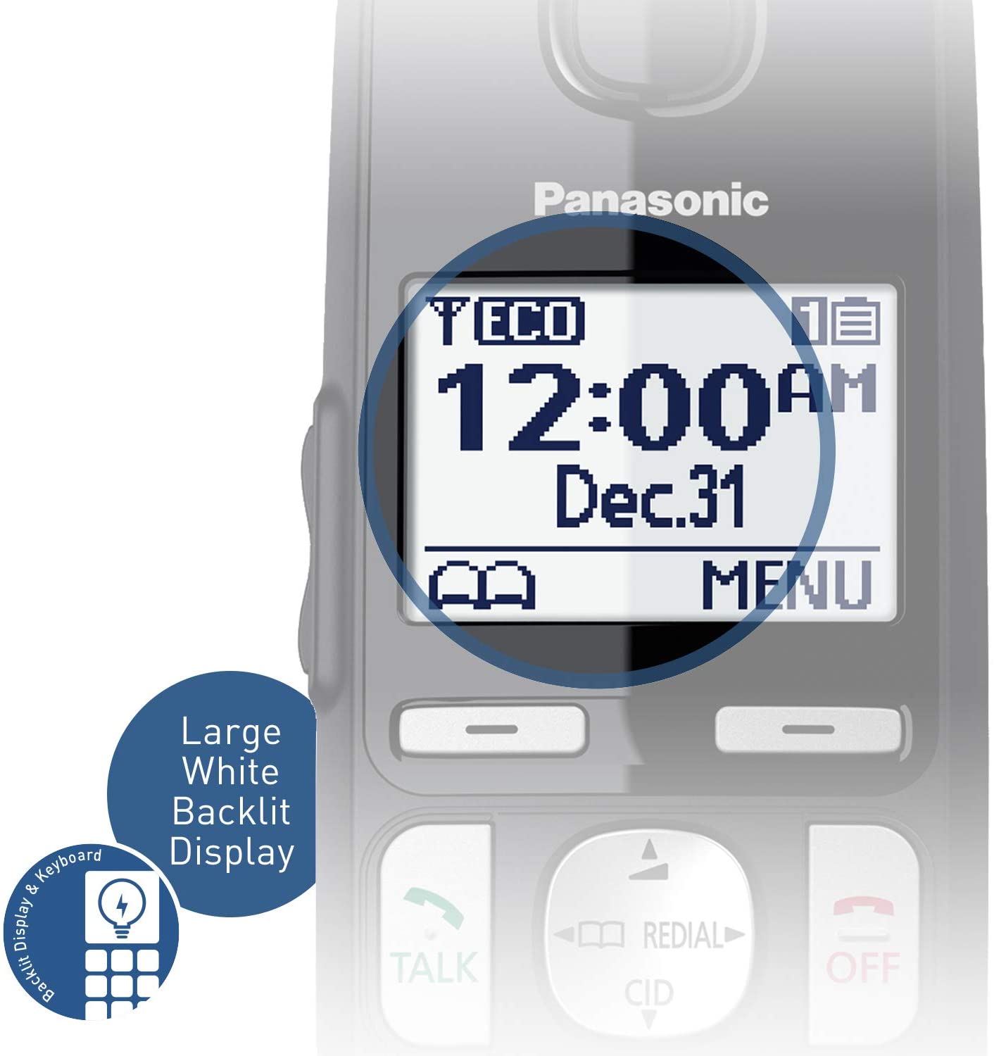 Panasonic DECT 6.0 Expandable Cordless Phone System with Answering Machine and Call Blocking - 3 Handsets - KX-TGE433B (Black)