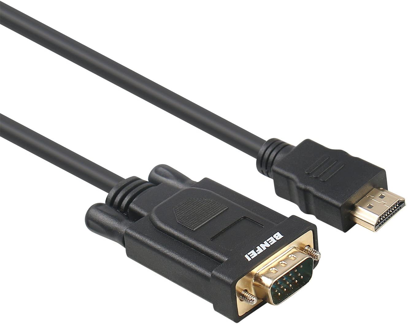 HDMI to VGA, Benfei Gold-Plated HDMI to VGA 3 Feet Cable (Male to Male) Compatible for Computer, Desktop, Laptop, PC, Monitor, Projector, HDTV, Raspberry Pi, Roku, Xbox and More