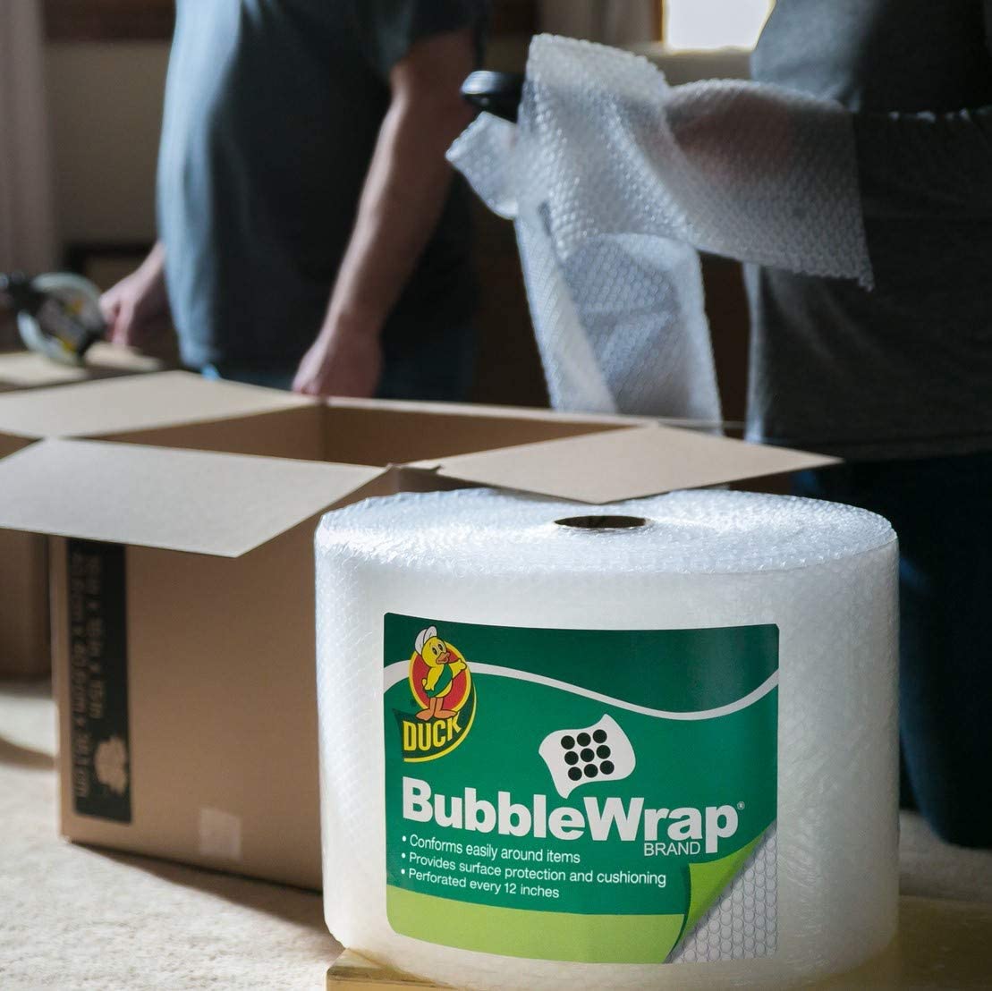 Duck Brand Bubble Wrap Roll, Original Bubble Cushioning, 12