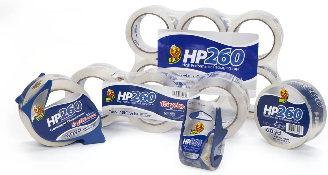 Duck HP260 Packing Tape Refill, 8 Rolls, 1.88 Inch x 60 Yard, Clear (1067839)