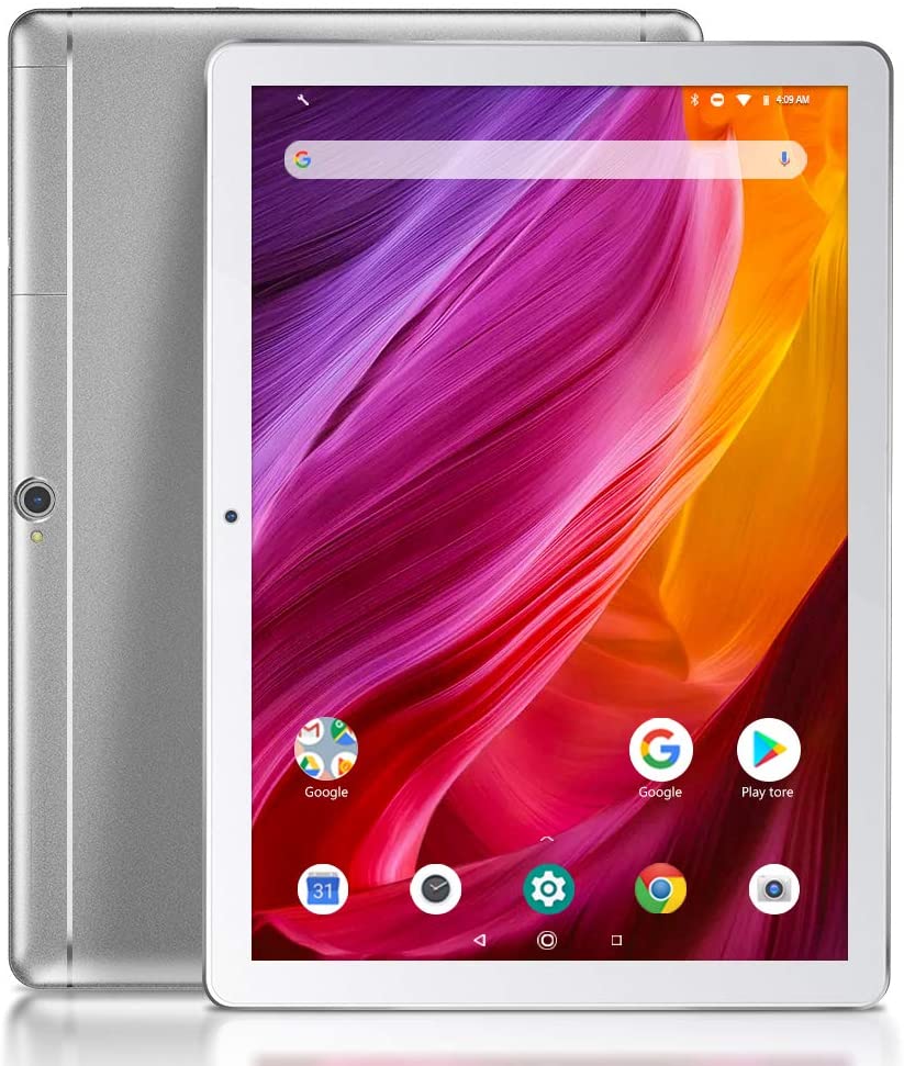 Dragon Touch K10 Tablet, 10 inch Android Tablet with 16 GB Quad Core Processor, 1280x800 IPS HD Display, Micro HDMI, GPS, FM, 5G WiFi (Silver)
