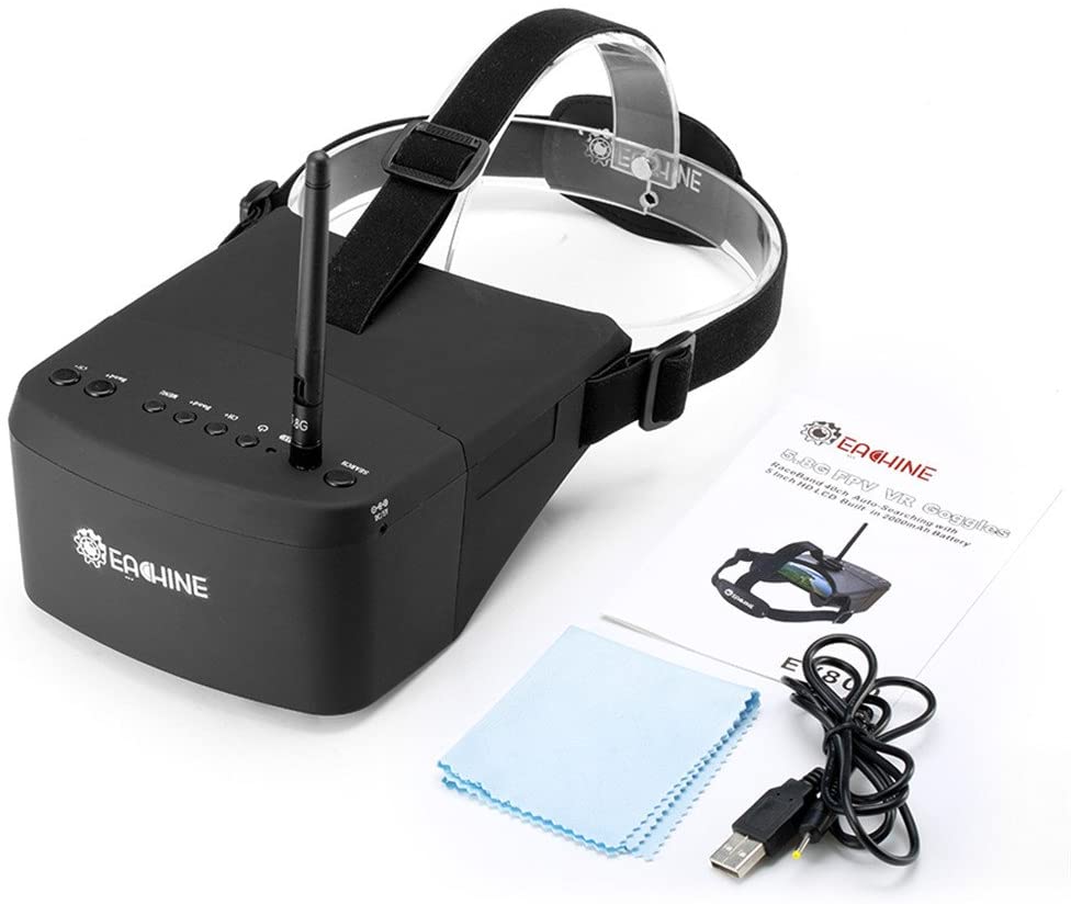 EACHINE EV800 5 Inches 800x480 FPV Goggles Video Glasses 5.8G 40CH Raceband Auto-Searching Build in Battery