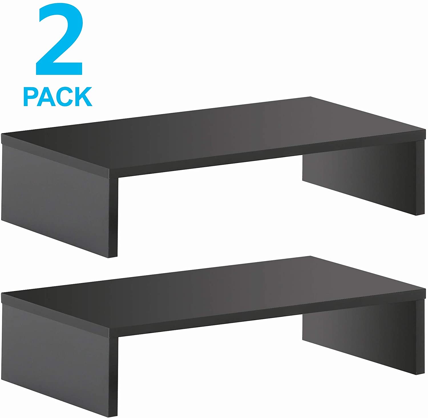 FITUEYES Computer Monitor Riser Stand Clamp Desktop Stand Workspace Organizer 2-Pack DT104202WB