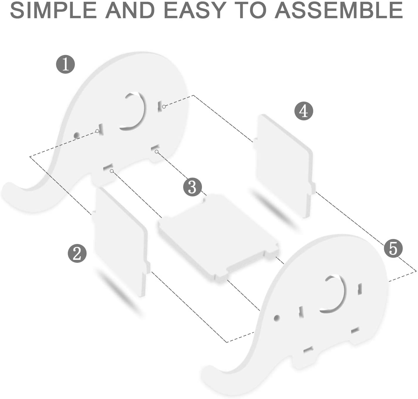 Desk Supplies Organizer, Mokani Cute Elephant Pencil Holder Multifunctional Office Accessories Desk Decoration with Cell Phone Stand Office Supplies Desk Decor Organizer Christmas Gift, White