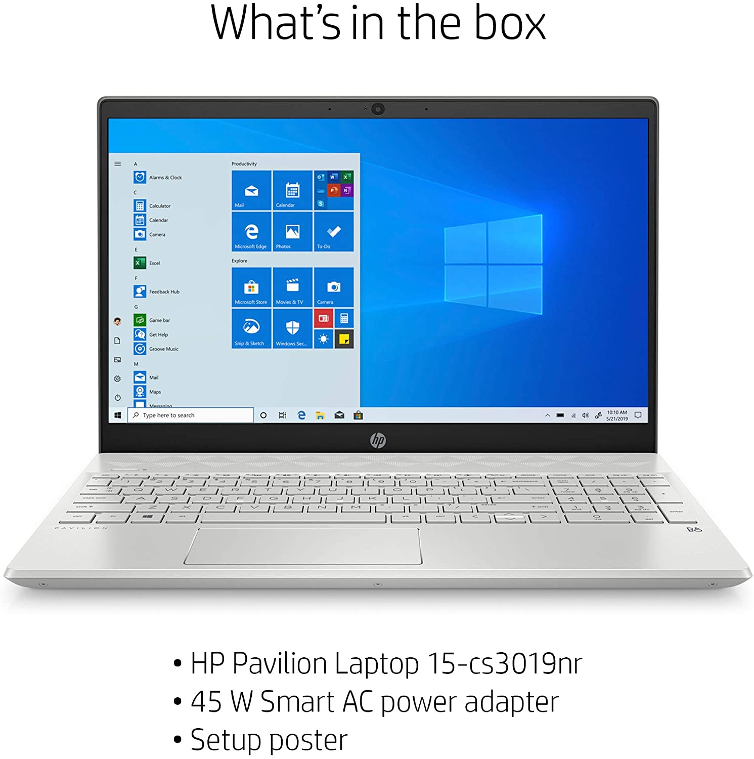 HP Pavilion 15-inch Laptop, Intel Core i7, 16 GB RAM, 512 GB SSD Storage, Intel Iris Plus Graphics, Windows 10 Pro, Amazon Alexa Voice Compatible (15-cs3019nr, Mineral Silver)