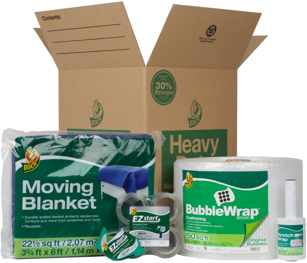 Duck Brand Stretch Wrap With Handle, 5 Inch x 1000 Feet, Clear, Single Roll