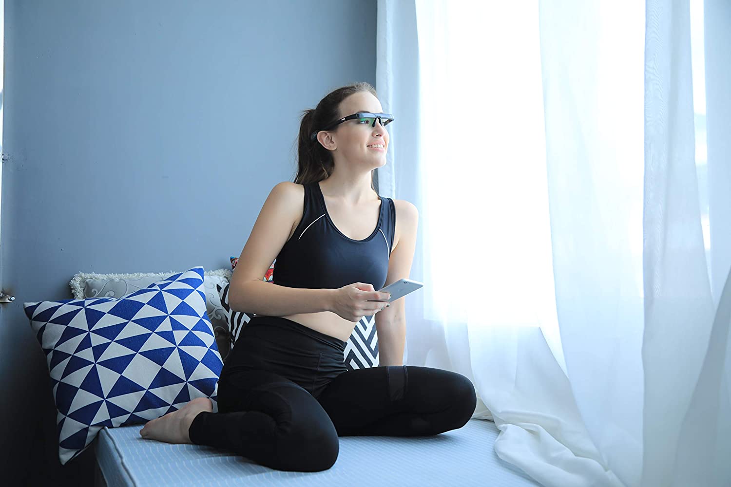 Light Therapy Glasses for Improved Sleep by Pegasi - Smart Blue-Green Light Glasses to Reset Circadian Rhythm, Jet Lag, More Energy