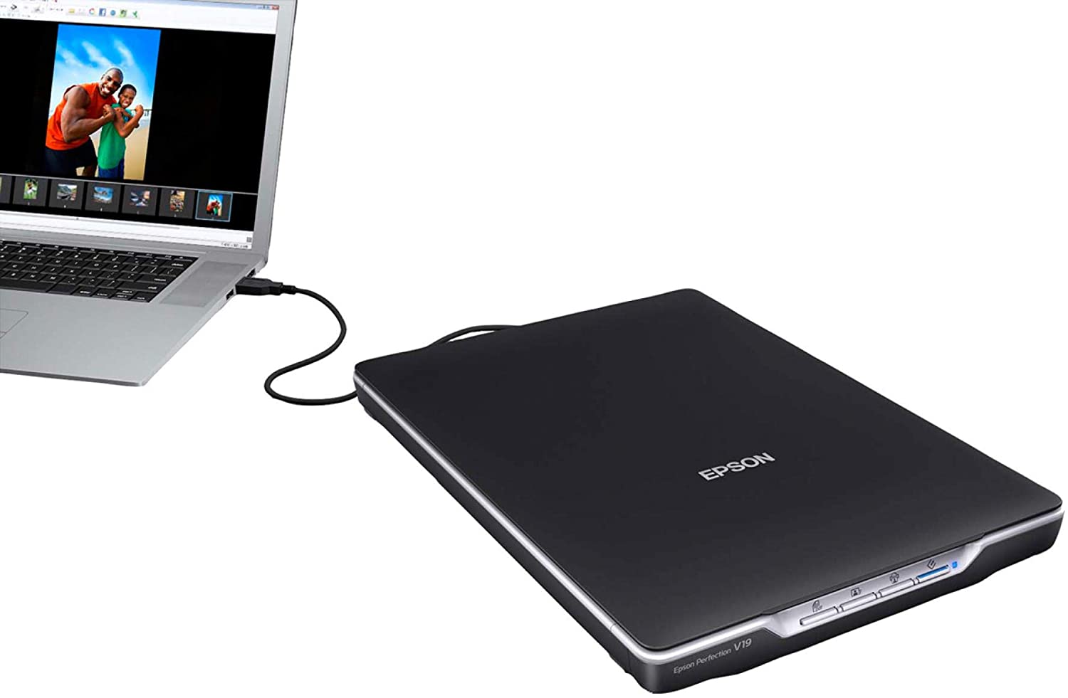 Epson Perfection V19 Color Photo & Document Scanner with scan-to-cloud & 4800 dpi optical resolution