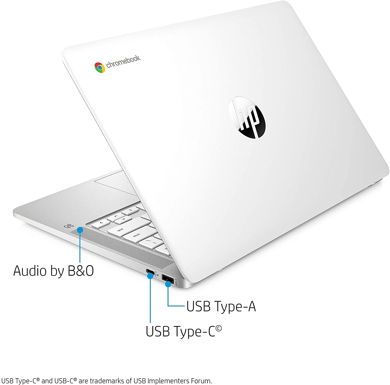 HP Chromebook 14-Inch HD Laptop, Intel Celeron N4000, 4 GB RAM, 32 GB eMMC, Chrome (14a-na0020nr, Ceramic White)