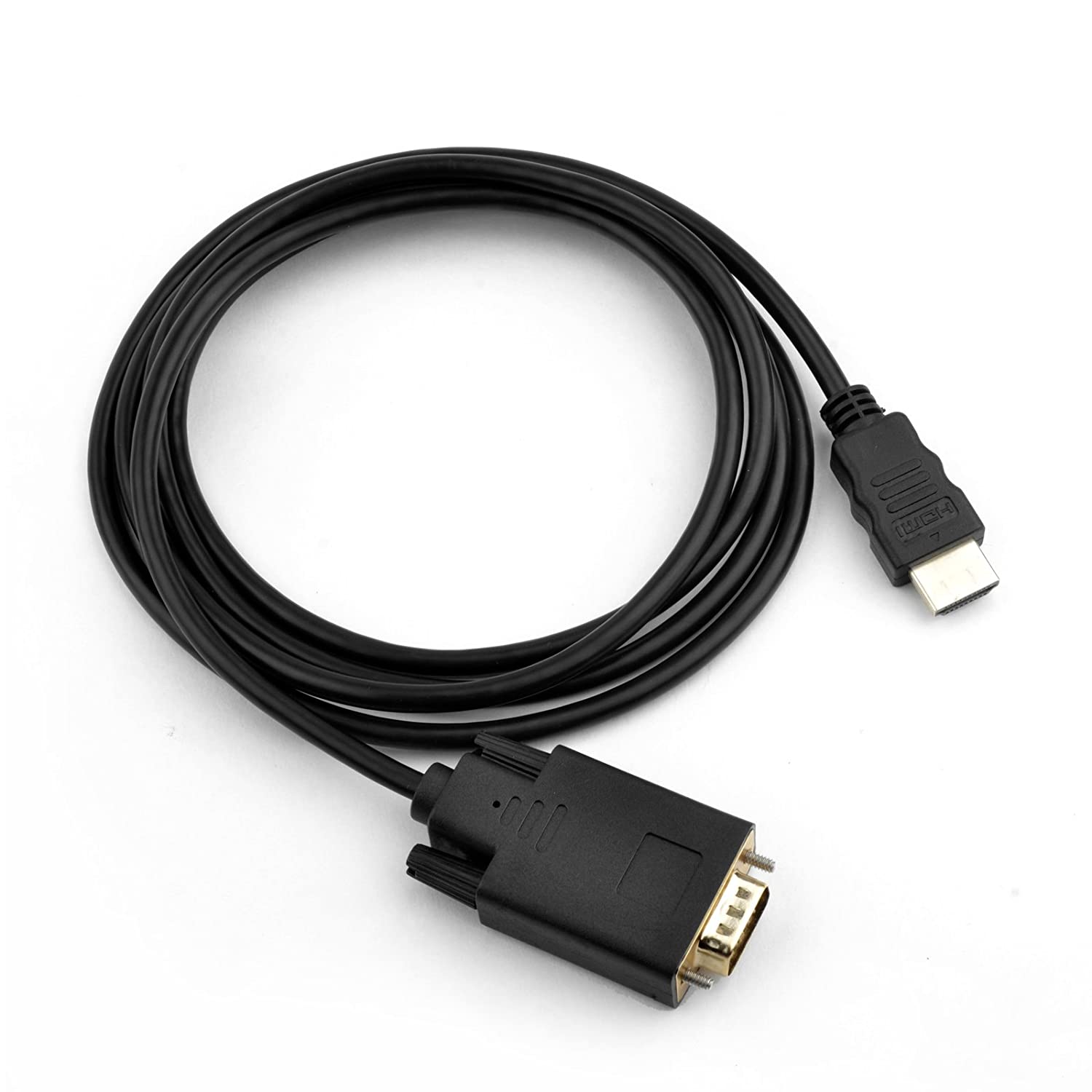 ZasLuke HDMI to VGA Gold Plated Active Video Adapter Cable 1080P HDMI Digital to VGA Analog Converter Cable (6 Feet/ 1.8 Meters)