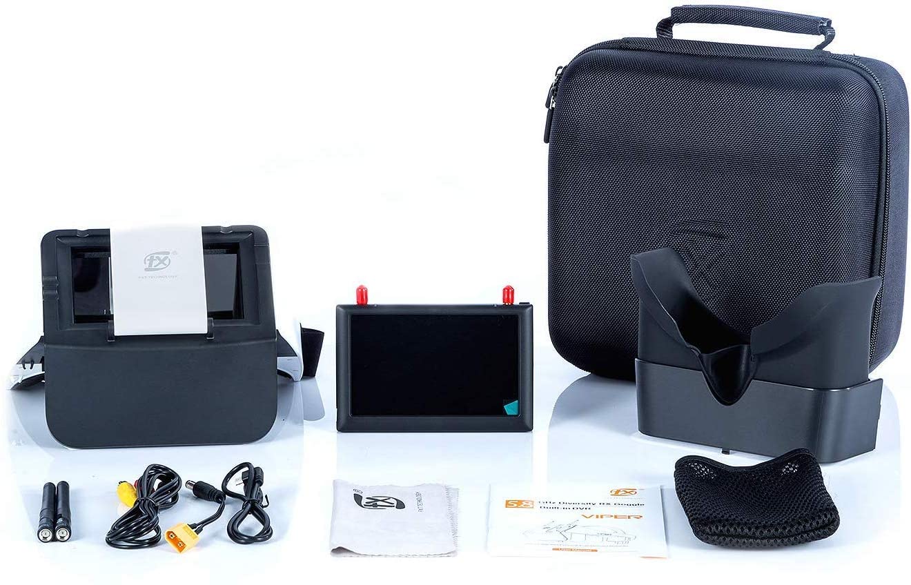 FXT VIPER Version 2.0 FPV Goggles Video Glasses with 5.8 GHz 5 DVR HDMI IN Monitor for Drone Quadcopter