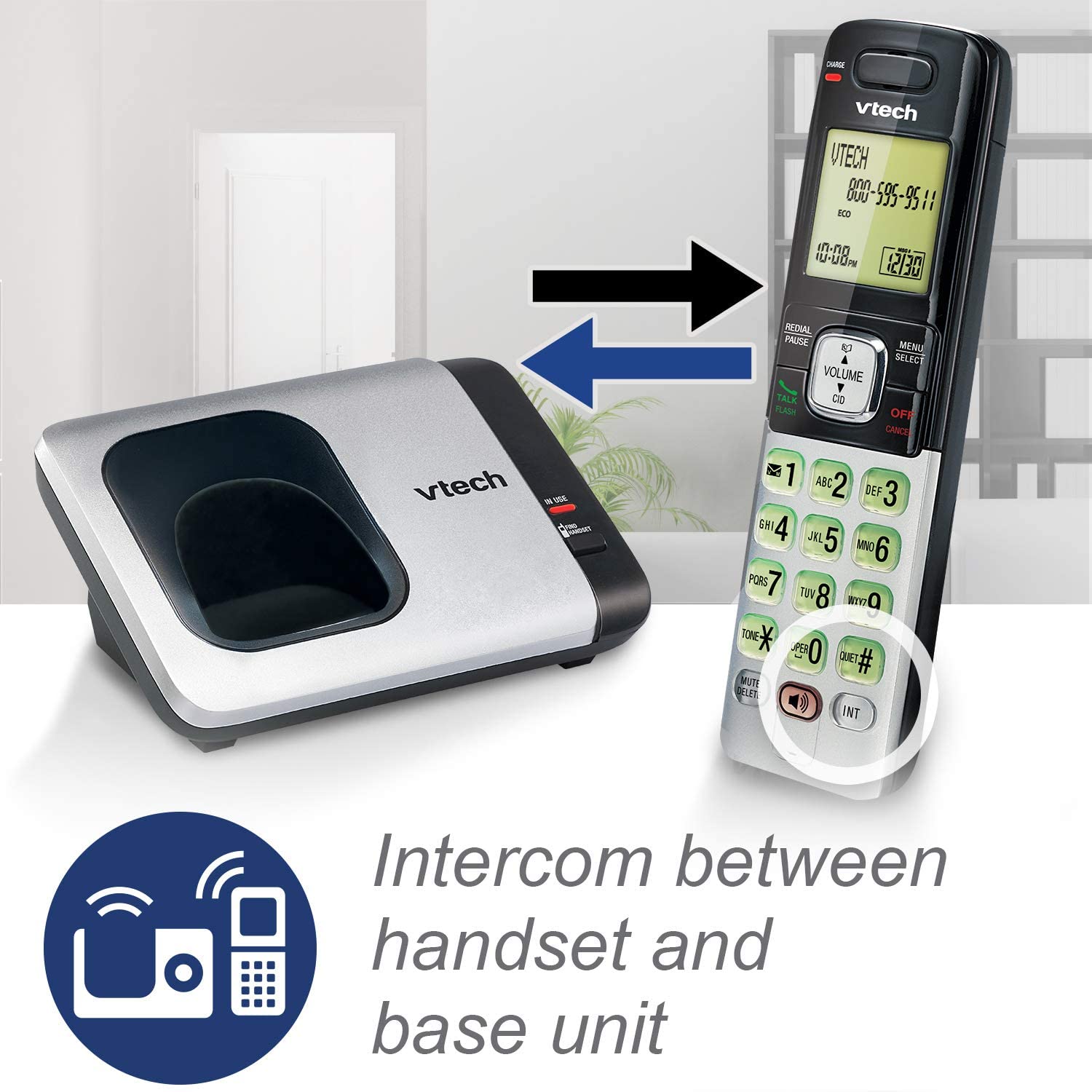 VTech CS6719-2 2-Handset Expandable Cordless Phone with Caller ID/Call Waiting, Handset Intercom & Backlit Display/Keypad