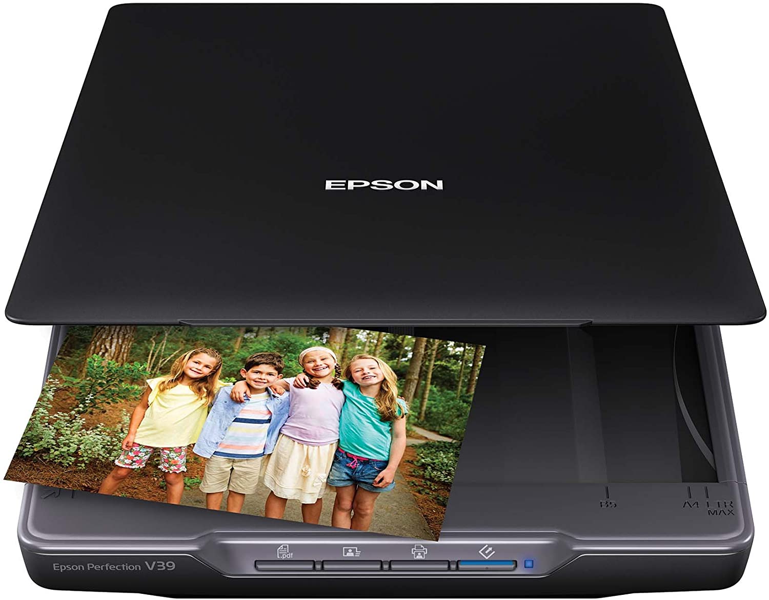 Epson Perfection V39 Color Photo & Document Scanner with Scan-To-Cloud & 4800 Optical Resolution,Black